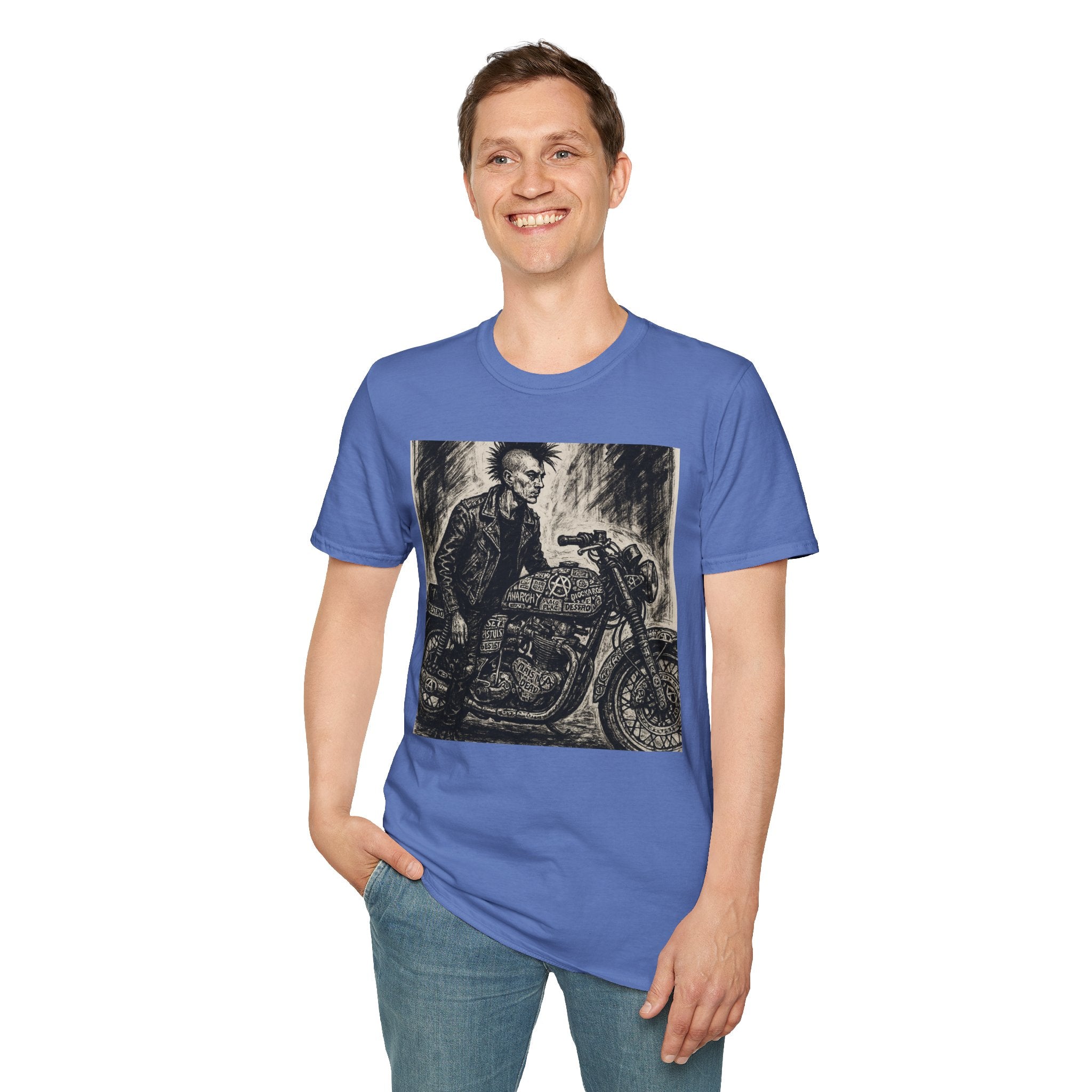 Punk Biker Illustration T-Shirt