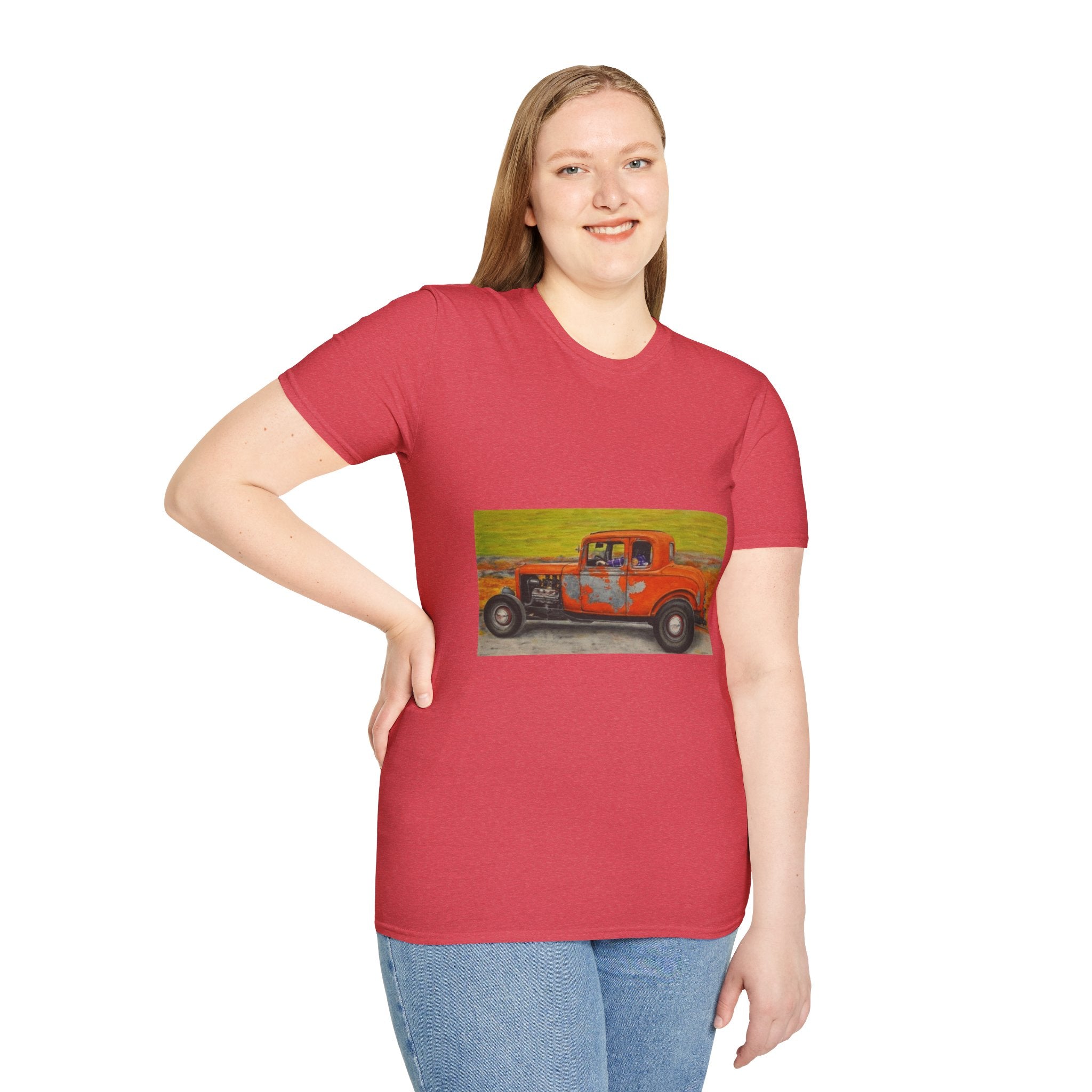 Vintage Hotrod in Motion Softstyle T-Shirt, " Book'n"