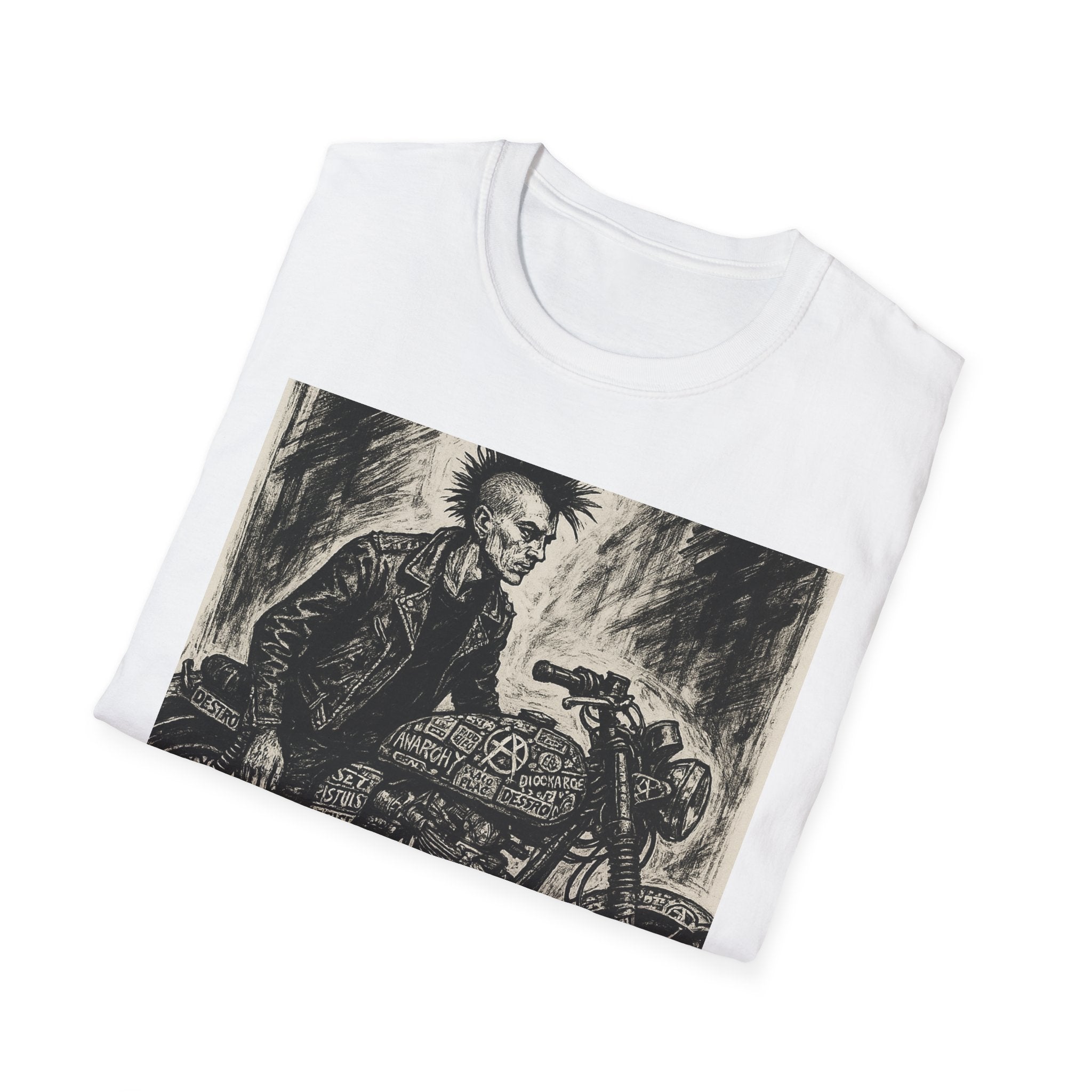 Punk Biker Illustration T-Shirt