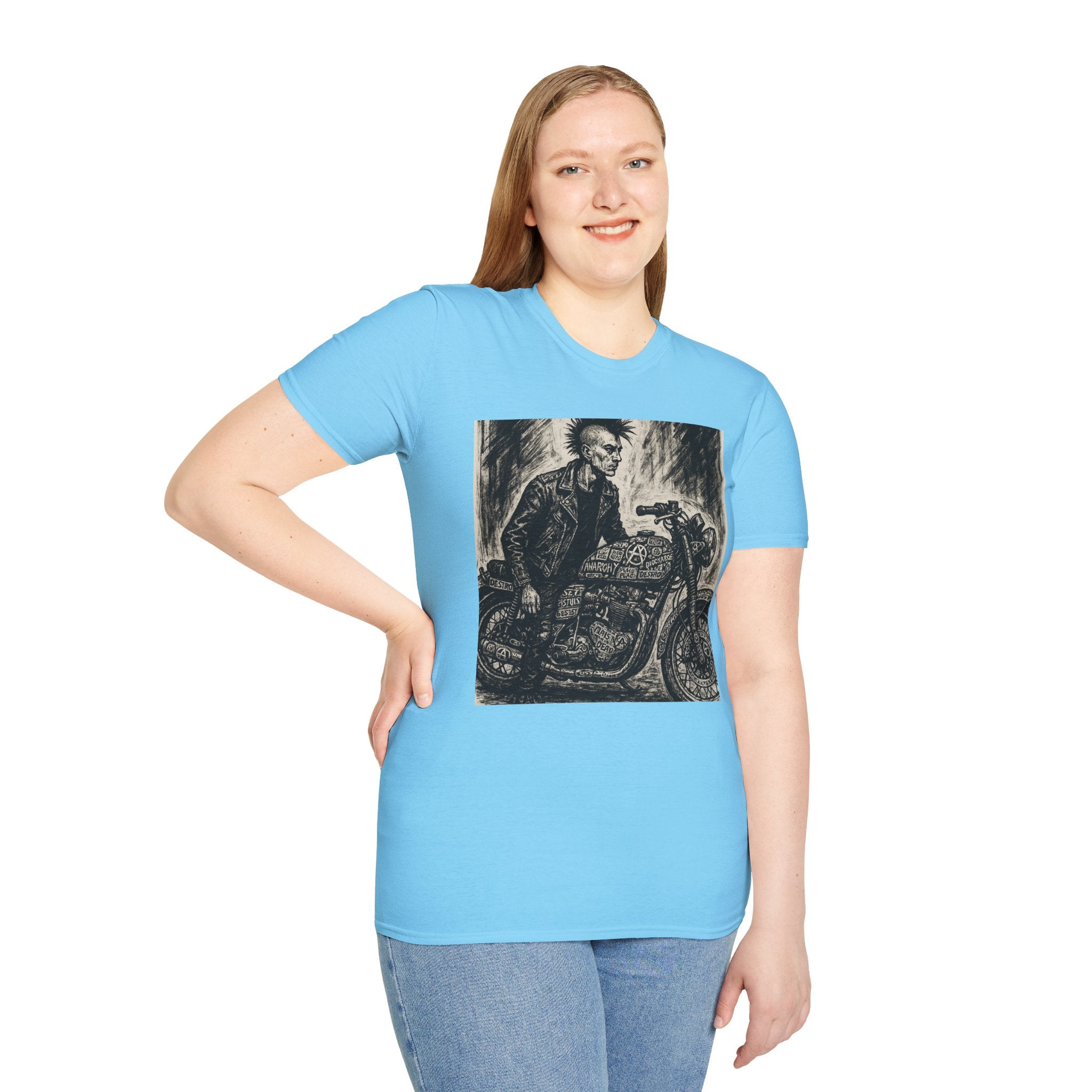Punk Biker Illustration T-Shirt