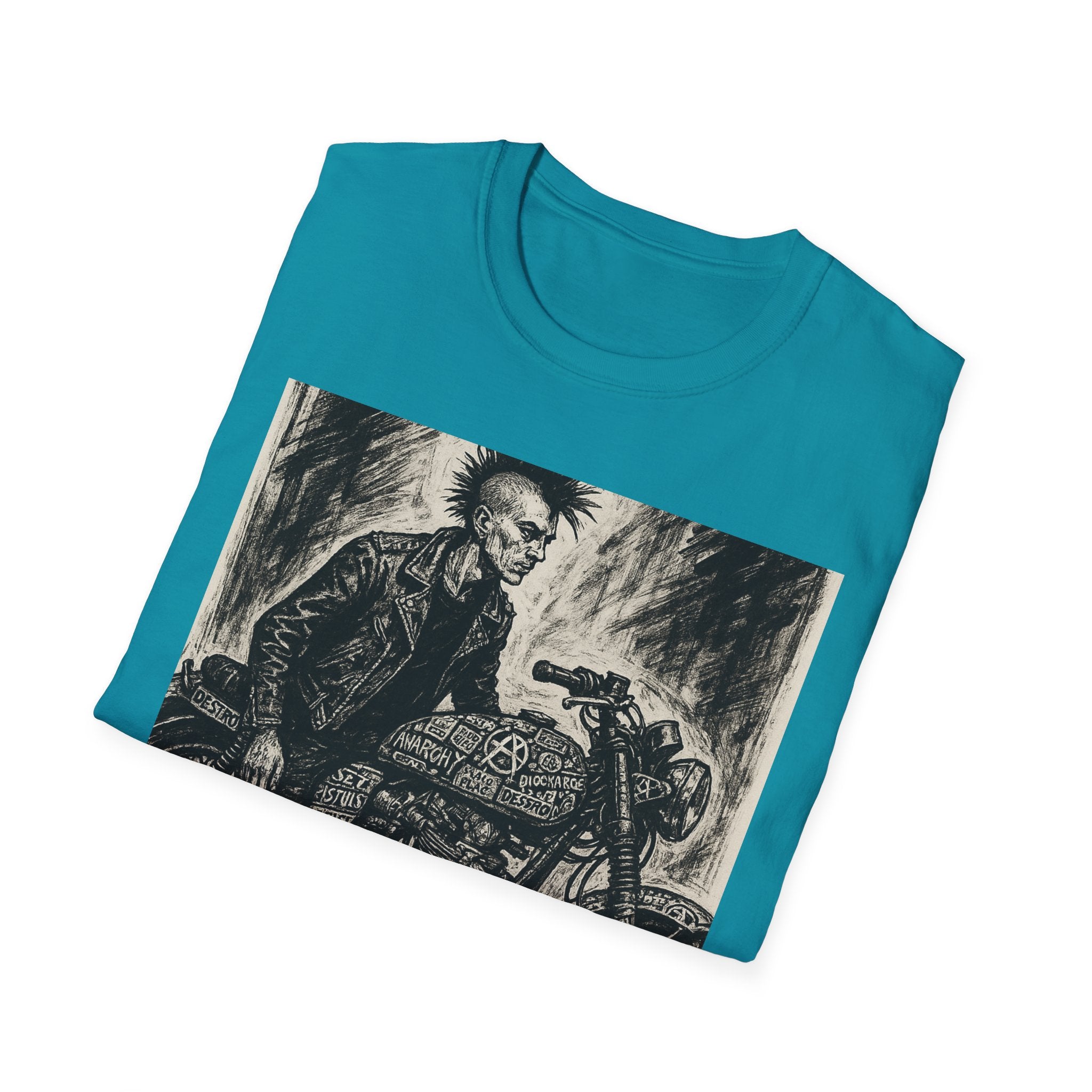 Punk Biker Illustration T-Shirt