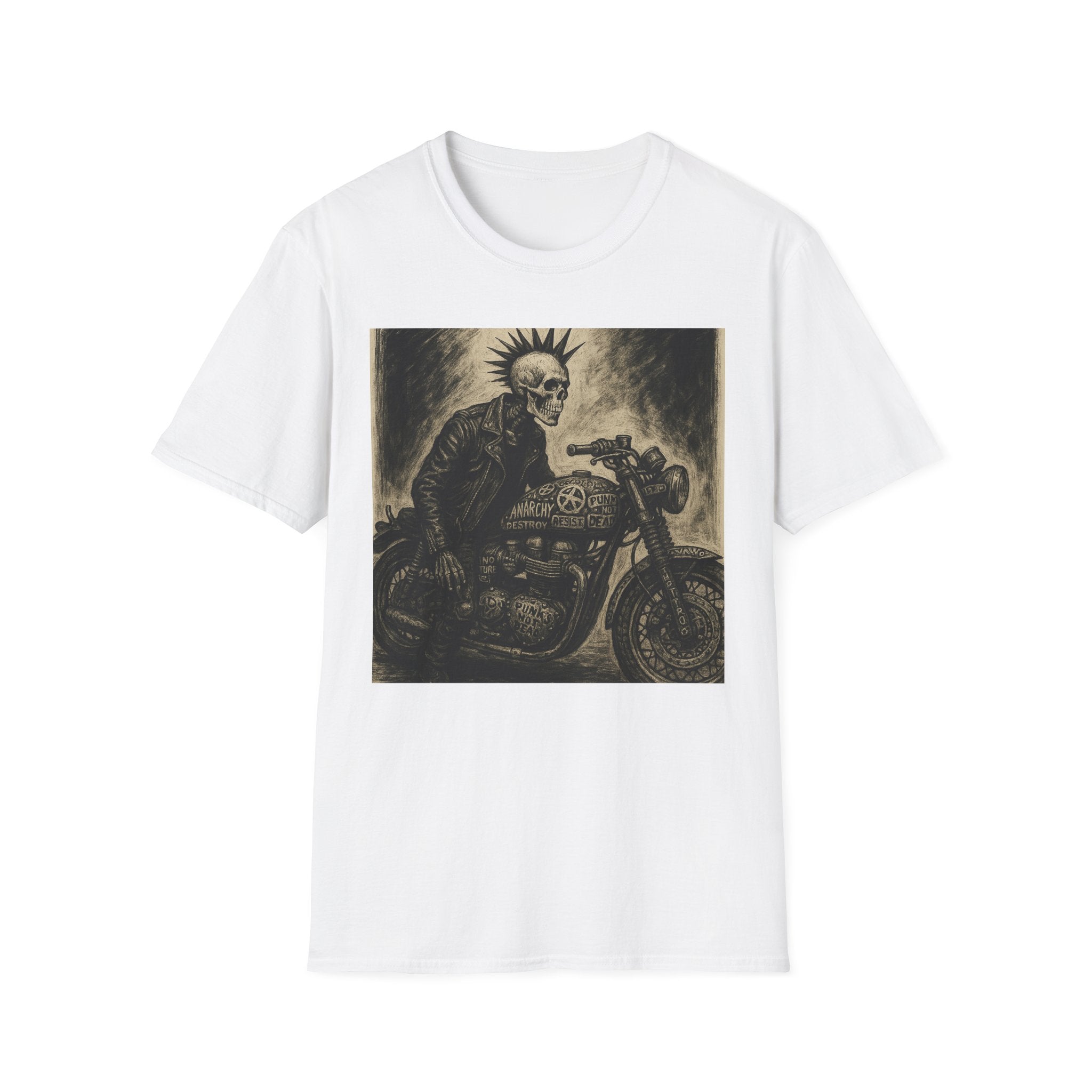 Punk’s Not Dead Biker Art T-Shirt, Classic Zine style