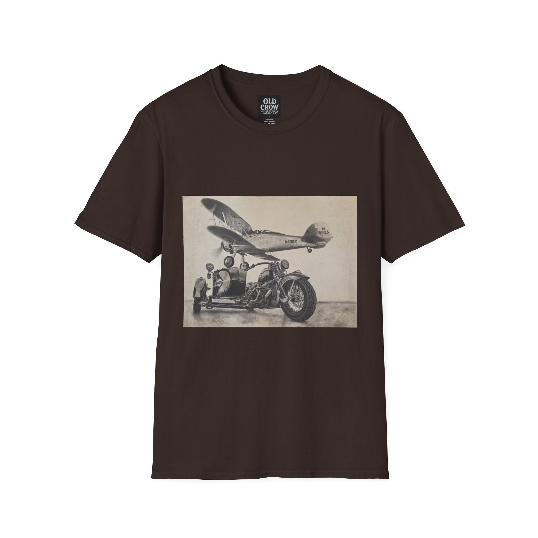 Aviation and Motorcycle Heritage Print  T-Shirt