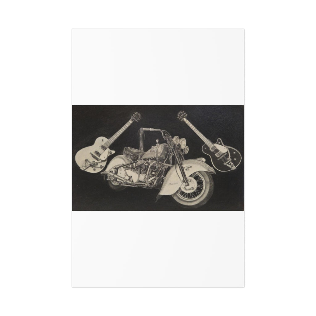 Guitars & Gasoline Art Poster, Music Wall Decor