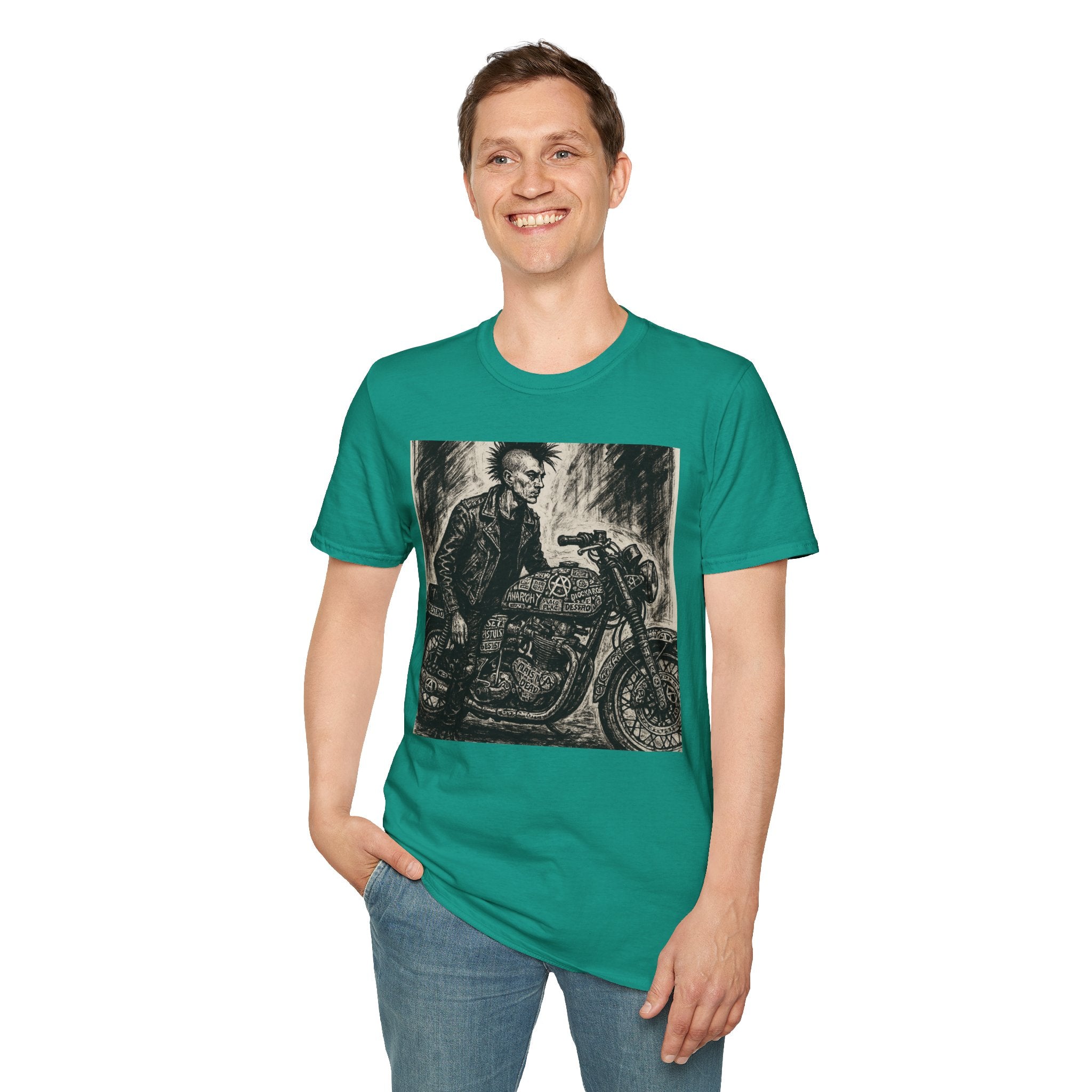 Punk Biker Illustration T-Shirt