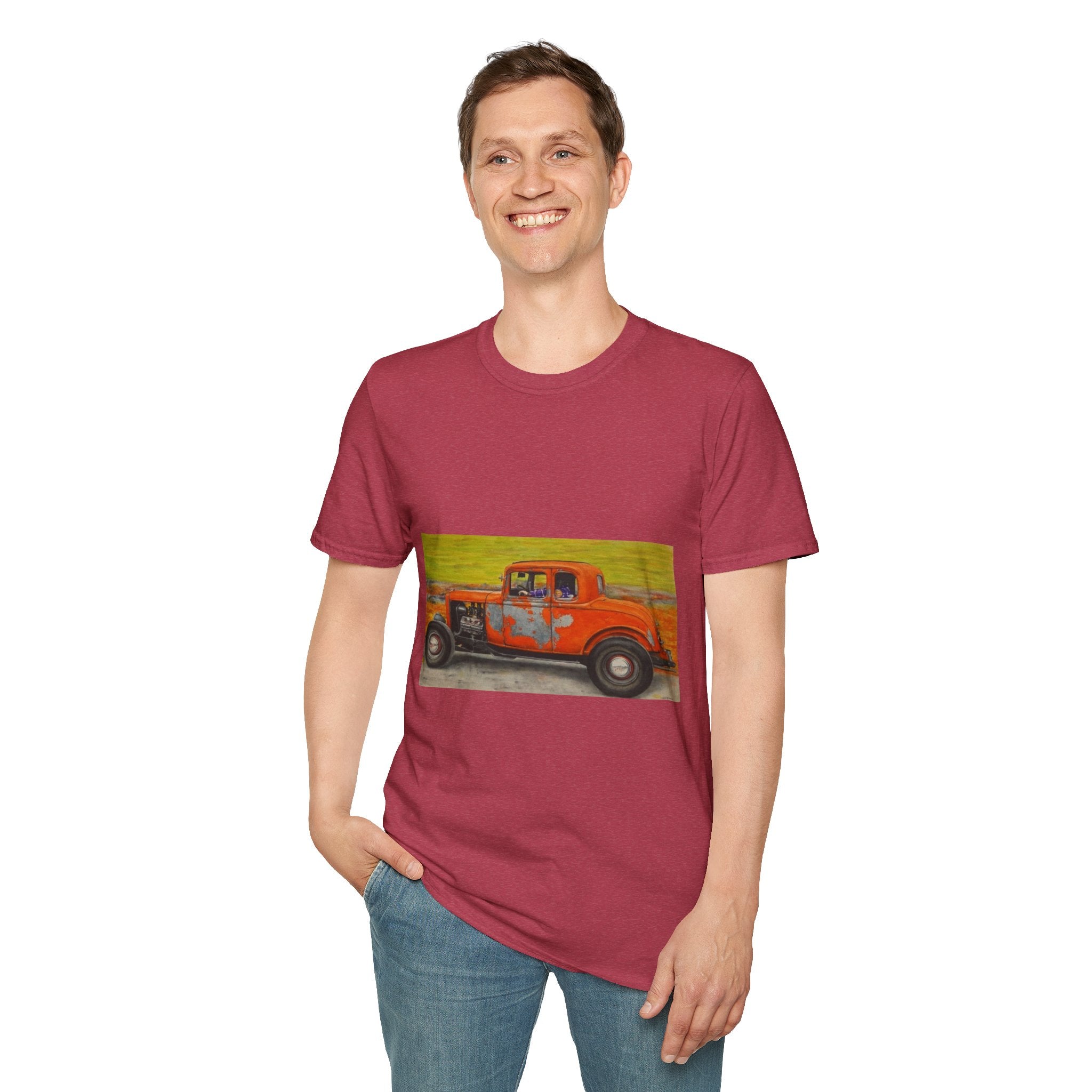 Vintage Hotrod in Motion Softstyle T-Shirt, " Book'n"
