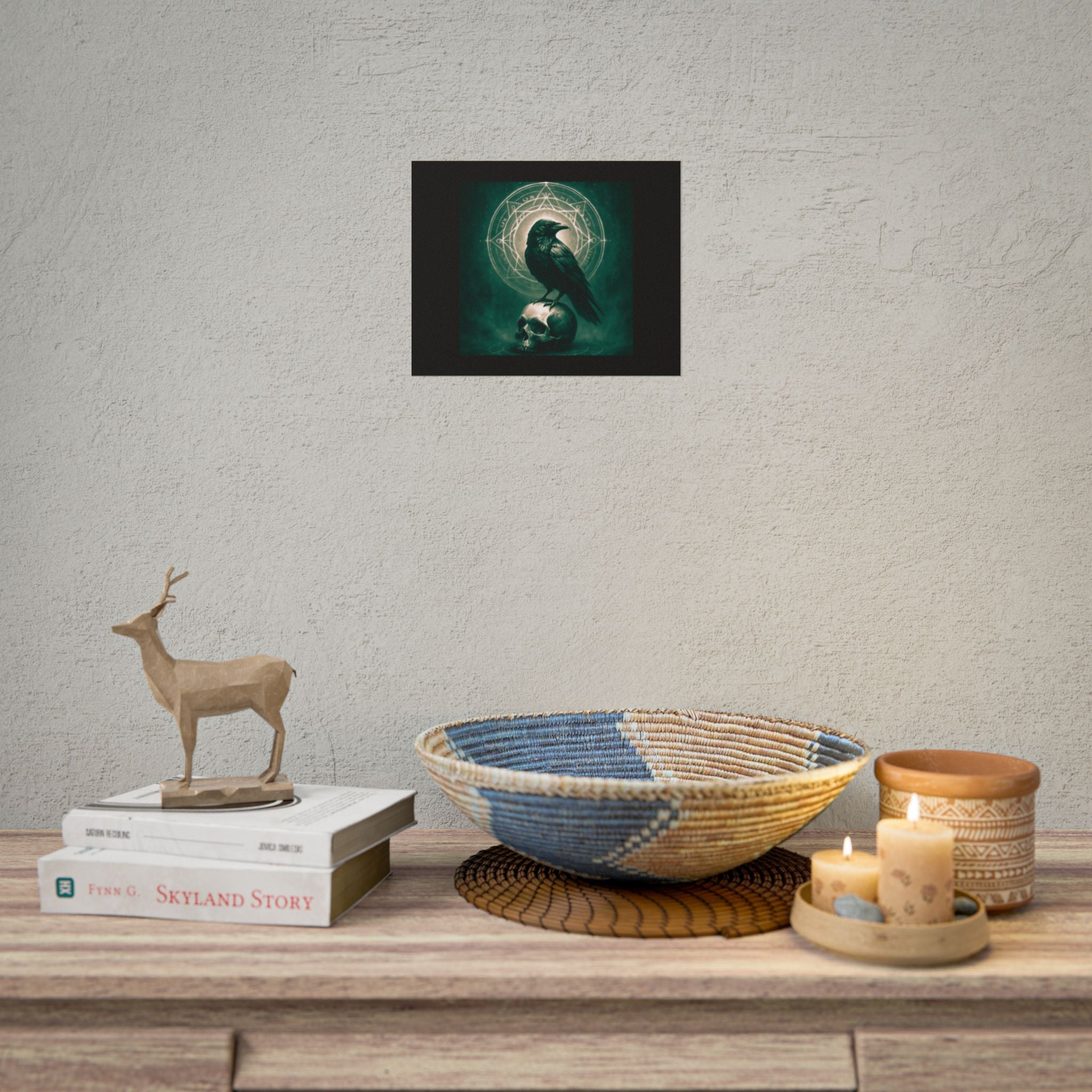 Mystical Raven Art Poster | Dark Aesthetic Wall Decor for Home