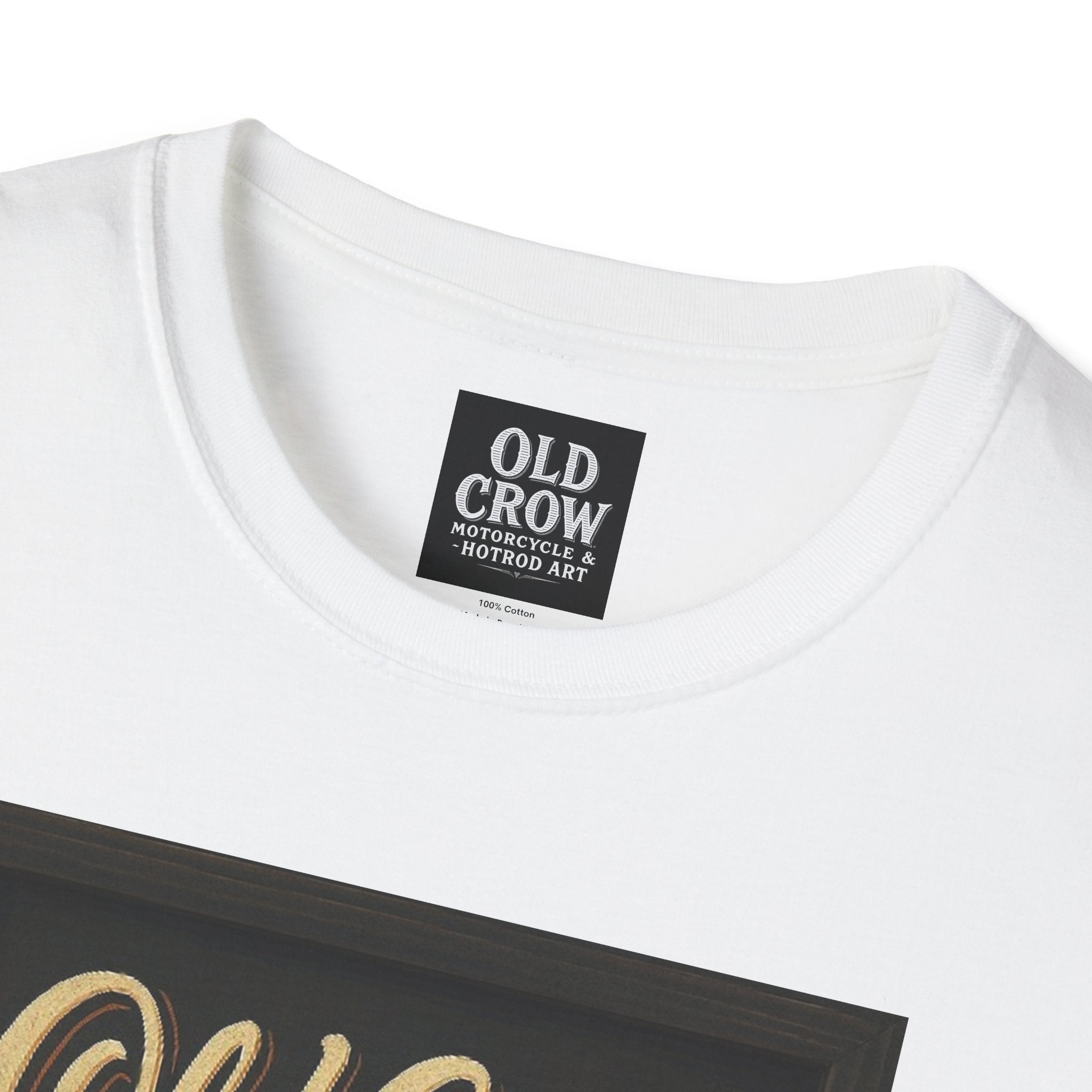 Old Crow Motorcycle & Hotrod Art Softstyle T-Shirt
