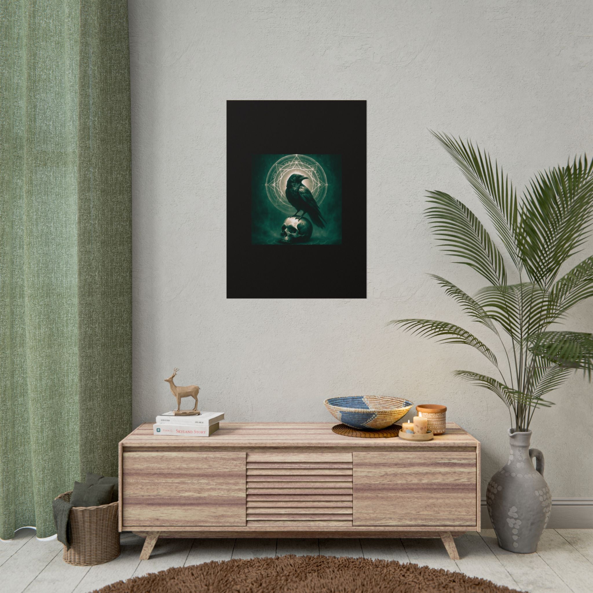 Mystical Raven Art Poster | Dark Aesthetic Wall Decor for Home