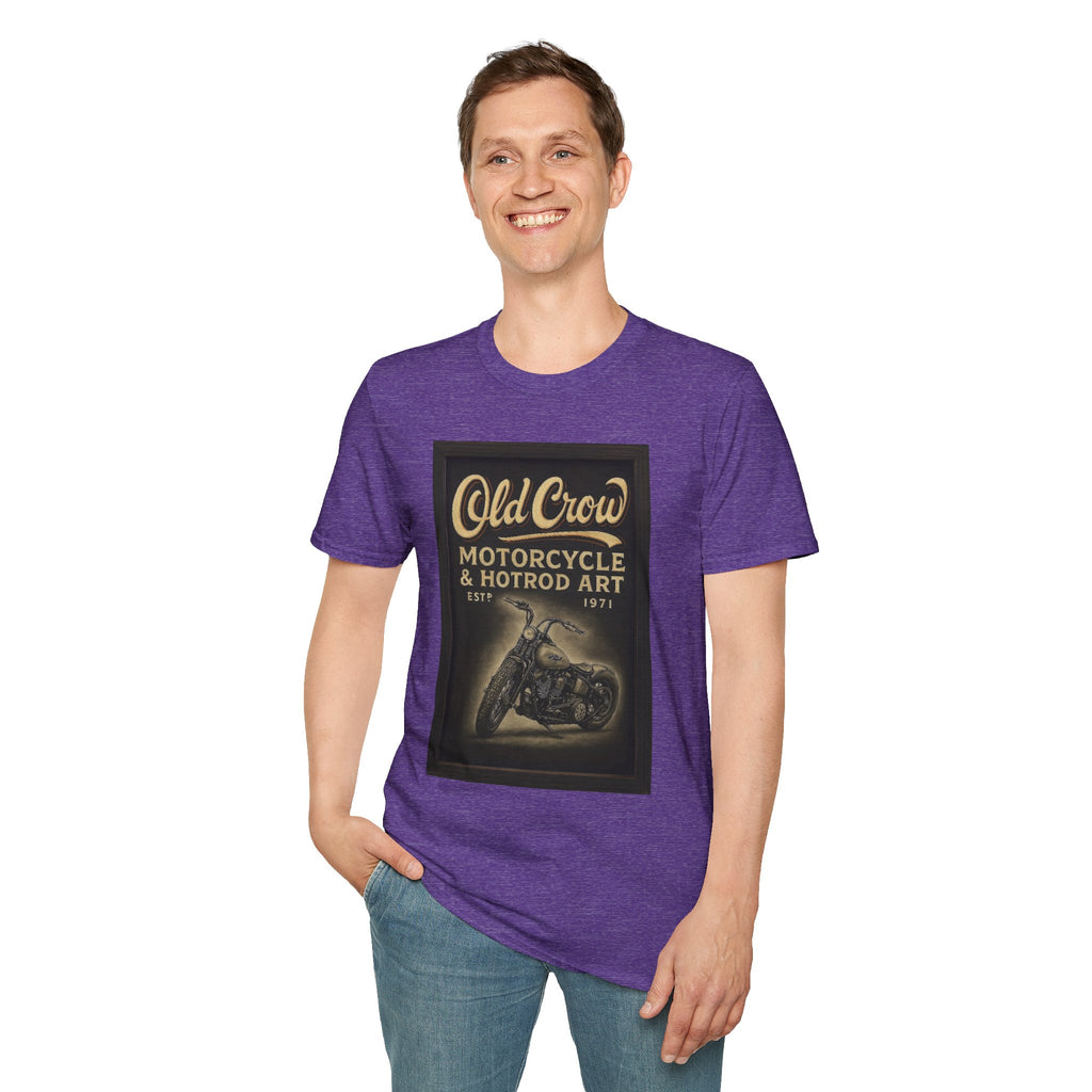 Old Crow Motorcycle & Hotrod Art Softstyle T-Shirt