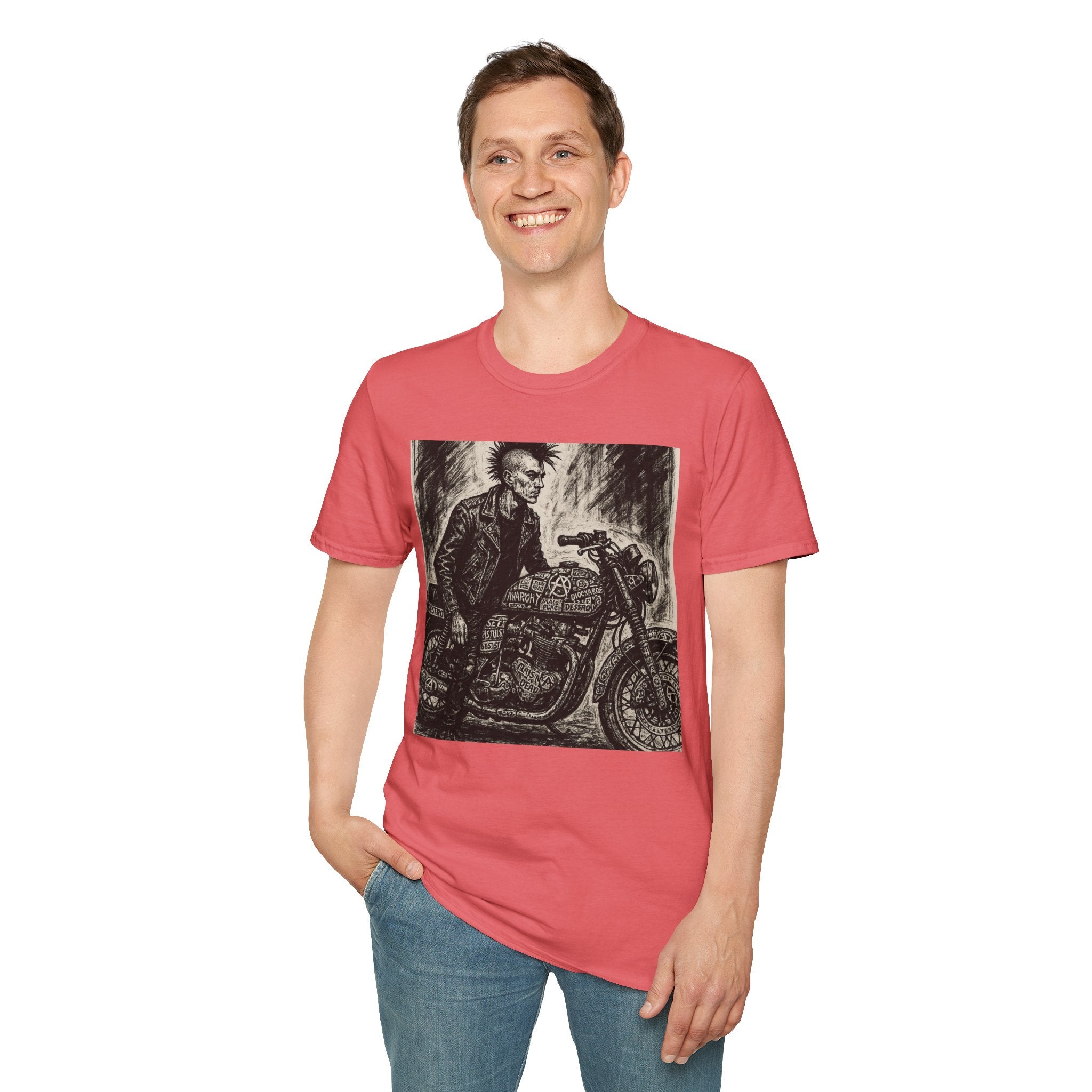 Punk Biker Illustration T-Shirt
