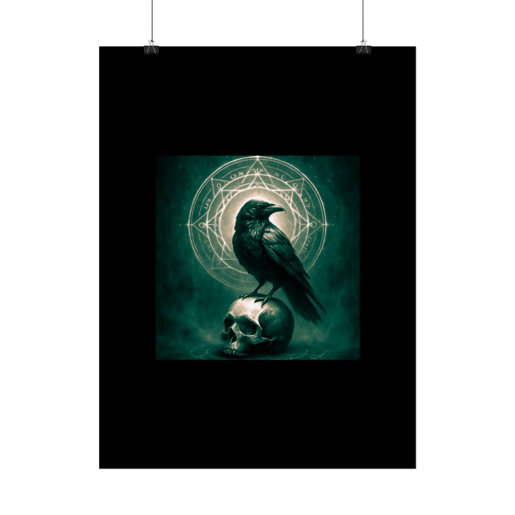 Mystical Raven Art Poster | Dark Aesthetic Wall Decor for Home