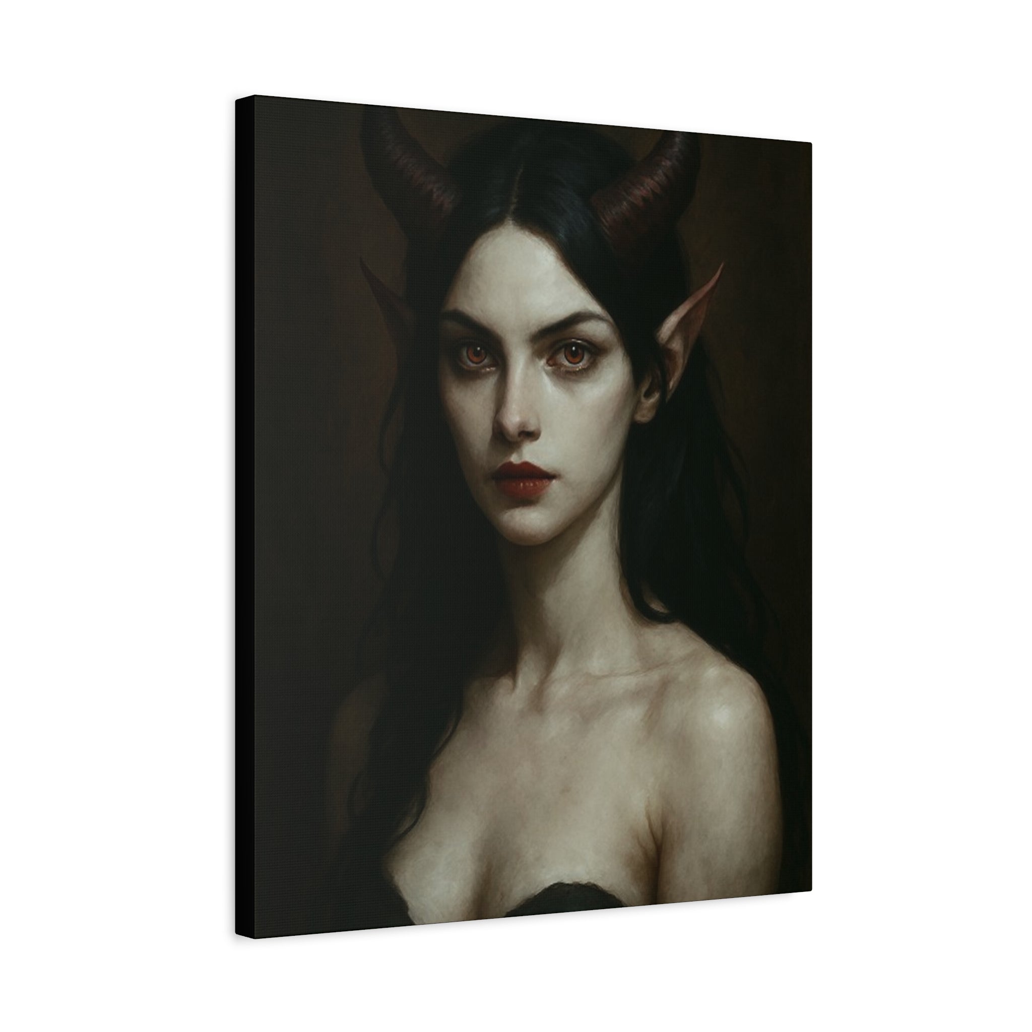Gothic Art Canvas Print, Demon Aesthetic Home Decor, Dark Fantasy Wall Art, Witchy Room Decoration, Unique Gift for Halloween, Edgy Art