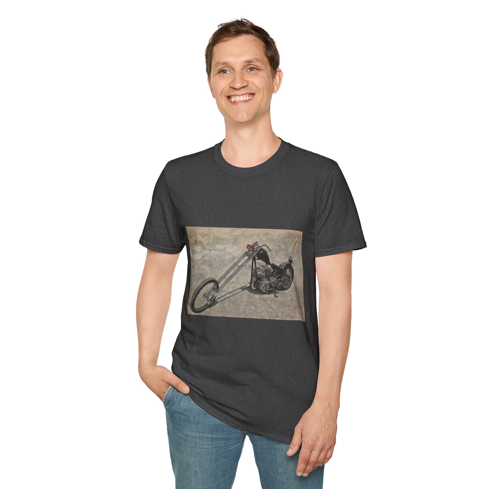 Retro Chopper Motorcycle Poster T-Shirt