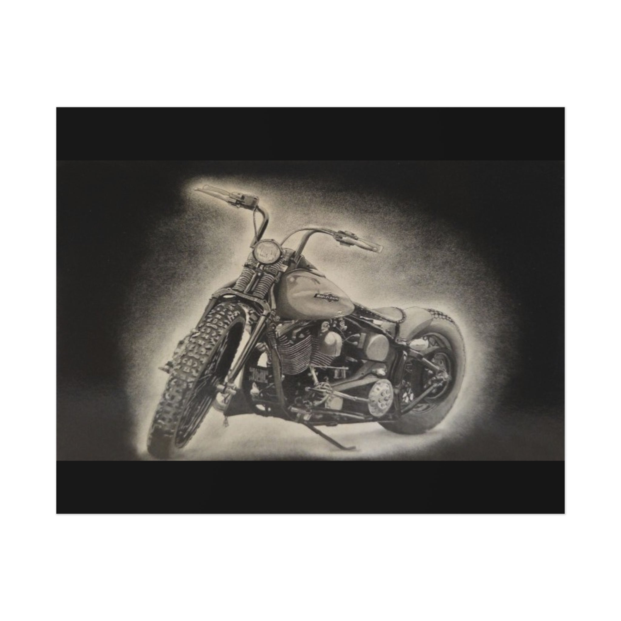 Old Crow Steel Stallion Motorcycle Art Print
