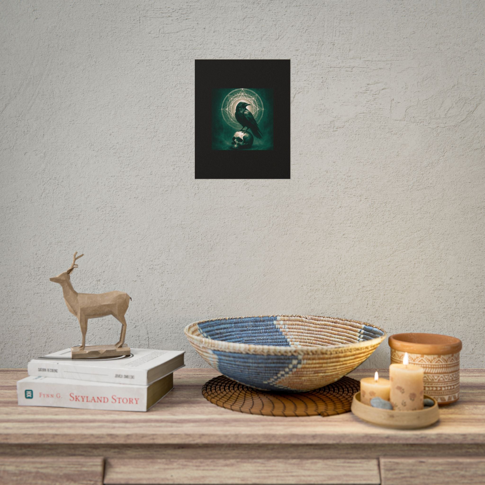 Mystical Raven Art Poster | Dark Aesthetic Wall Decor for Home