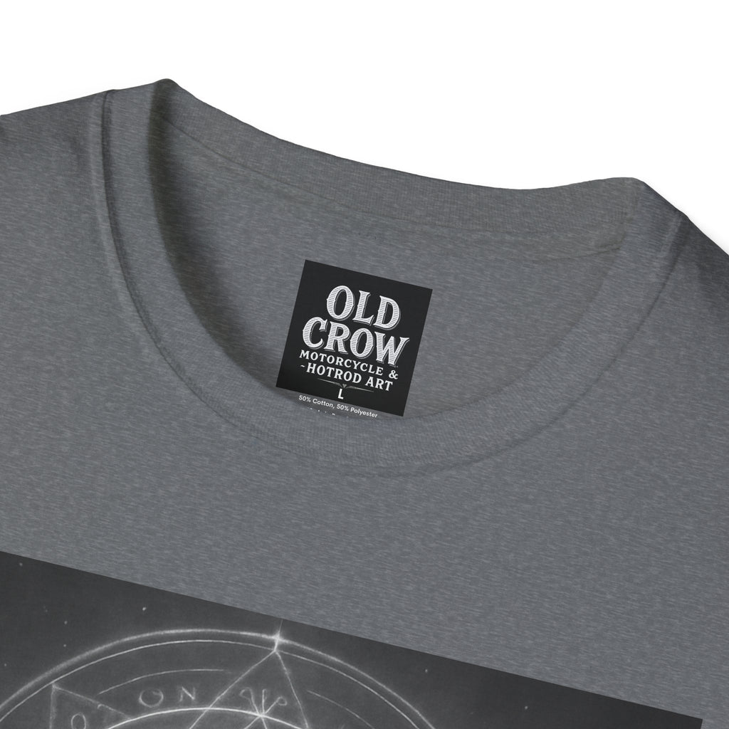 Dark Magic Raven Illustration T-Shirt, Black & White