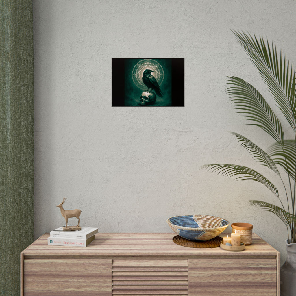 Mystical Raven Art Poster | Dark Aesthetic Wall Decor for Home