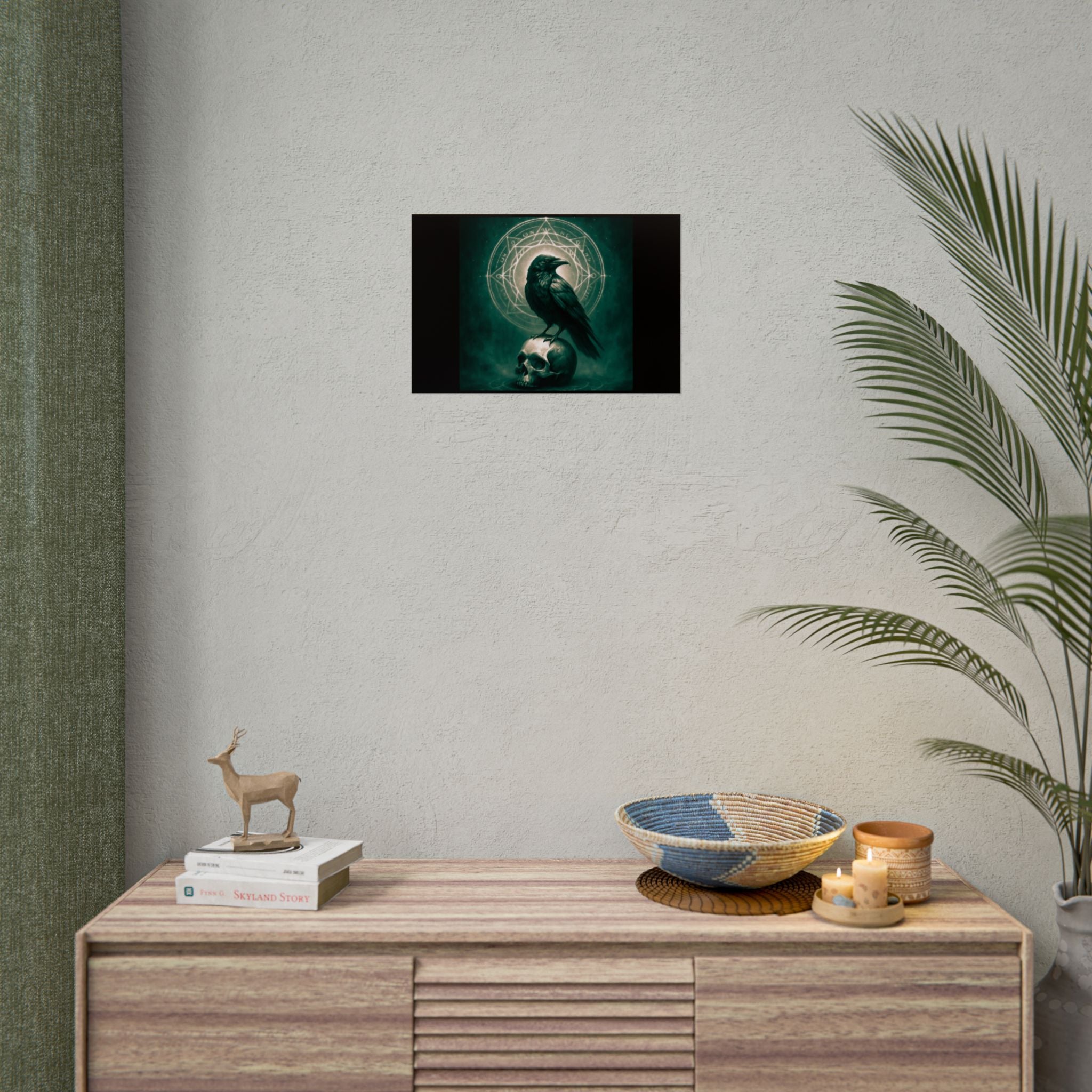 Mystical Raven Art Poster | Dark Aesthetic Wall Decor for Home