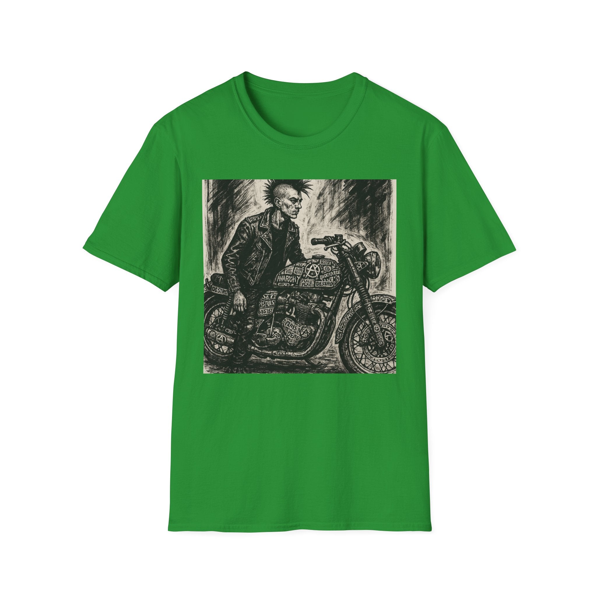 Punk Biker Illustration T-Shirt