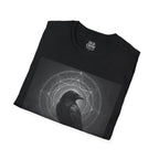 Dark Magic Raven Illustration T-Shirt, Black & White