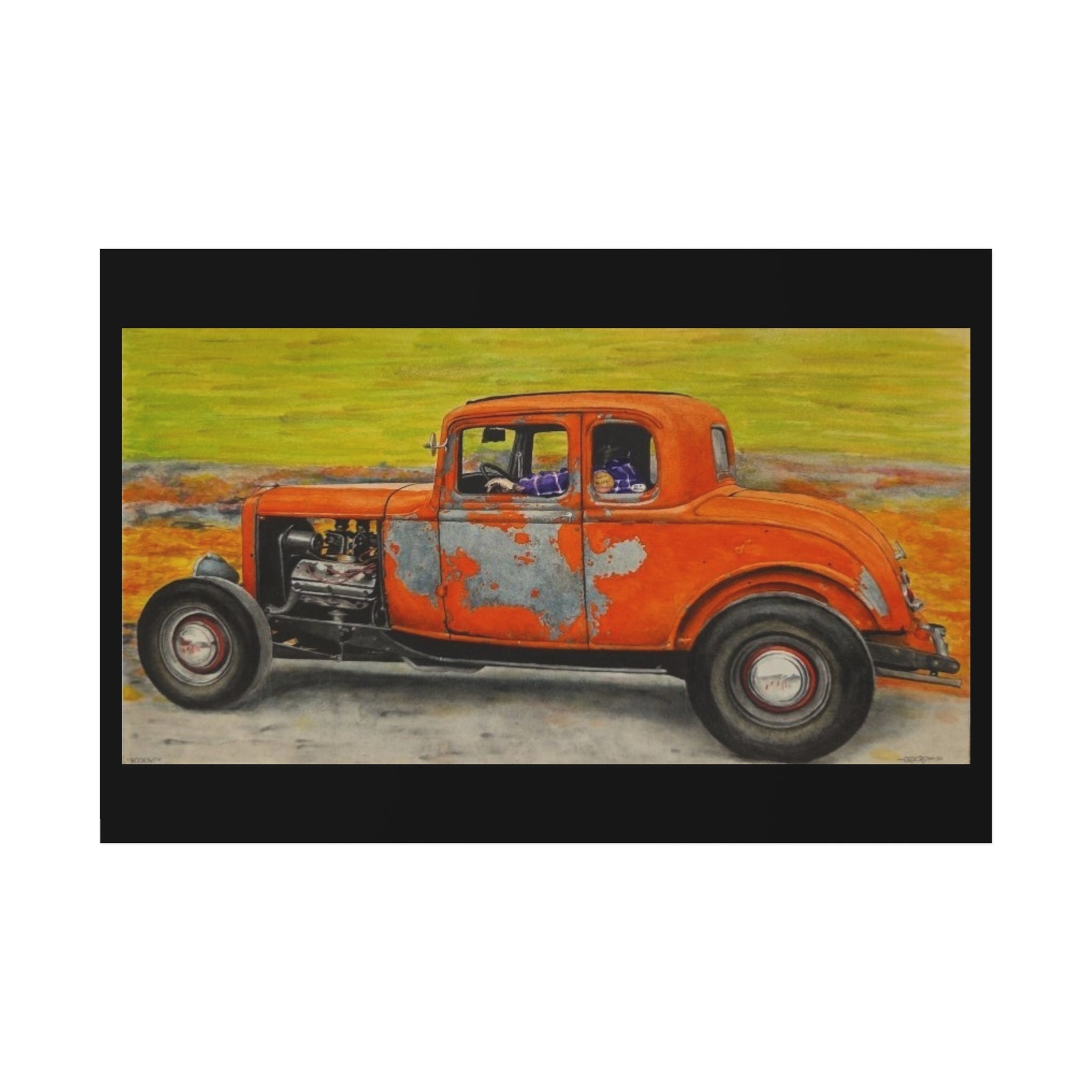 Old Crow Rust Runner Car Art Poster
