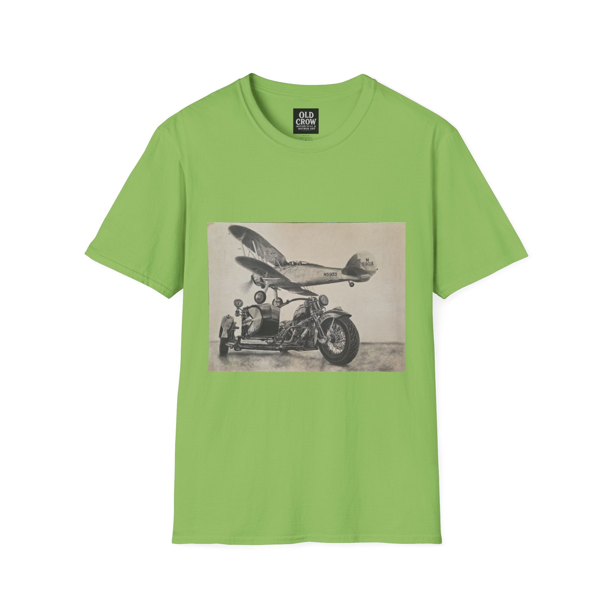 Aviation and Motorcycle Heritage Print  T-Shirt