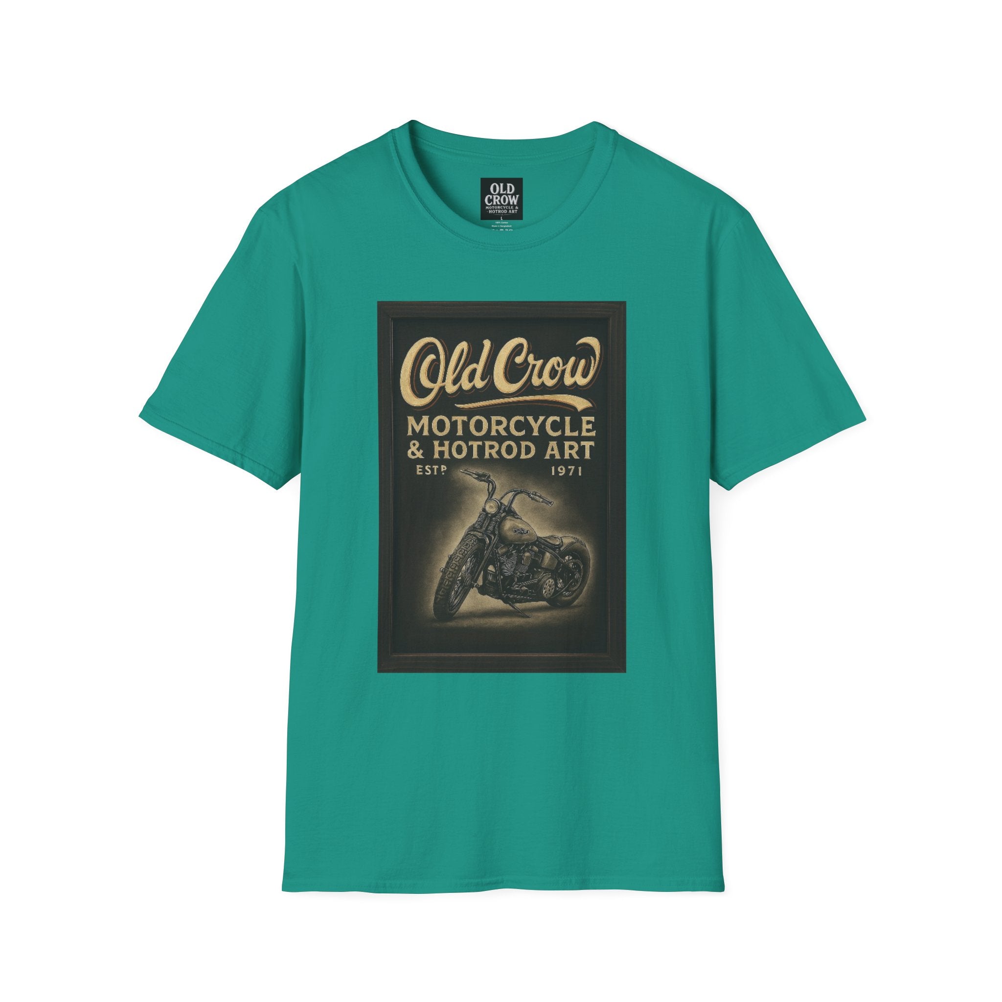Old Crow Motorcycle & Hotrod Art Softstyle T-Shirt