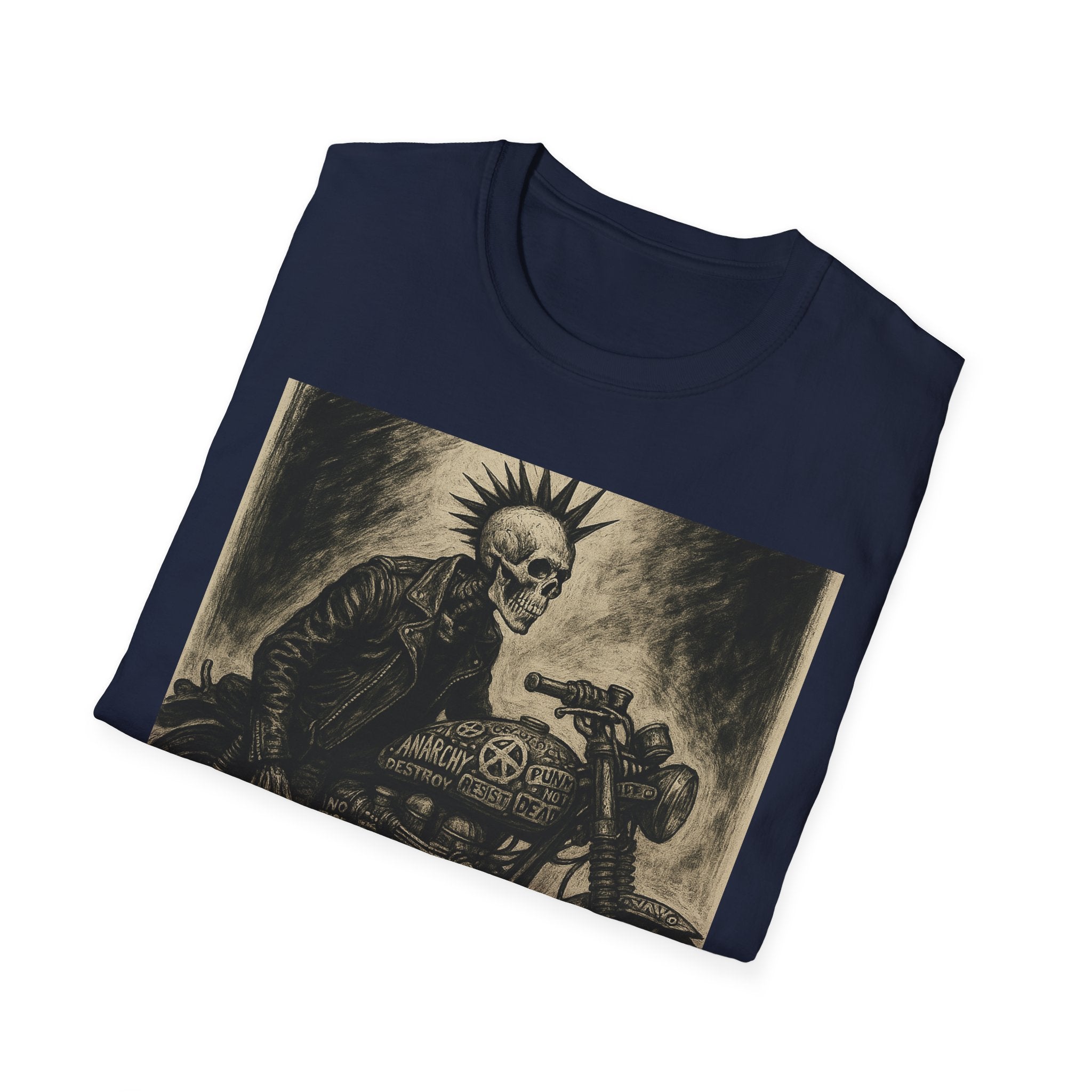 Punk’s Not Dead Biker Art T-Shirt, Classic Zine style