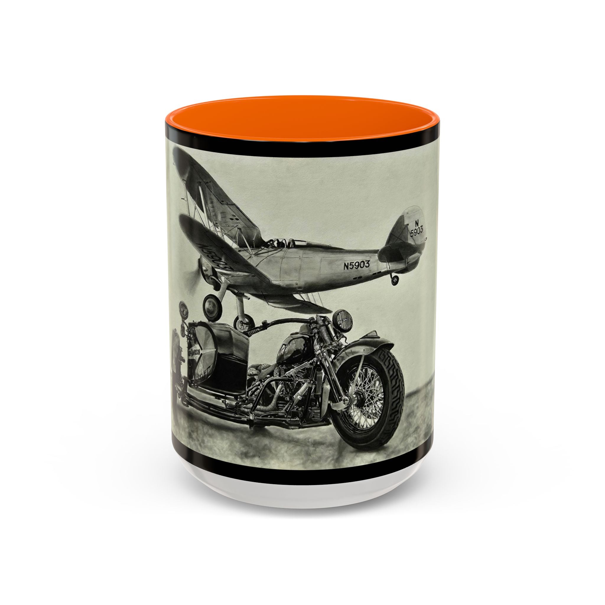 17 Retro Motorcycle & Airplane Coffee Mug