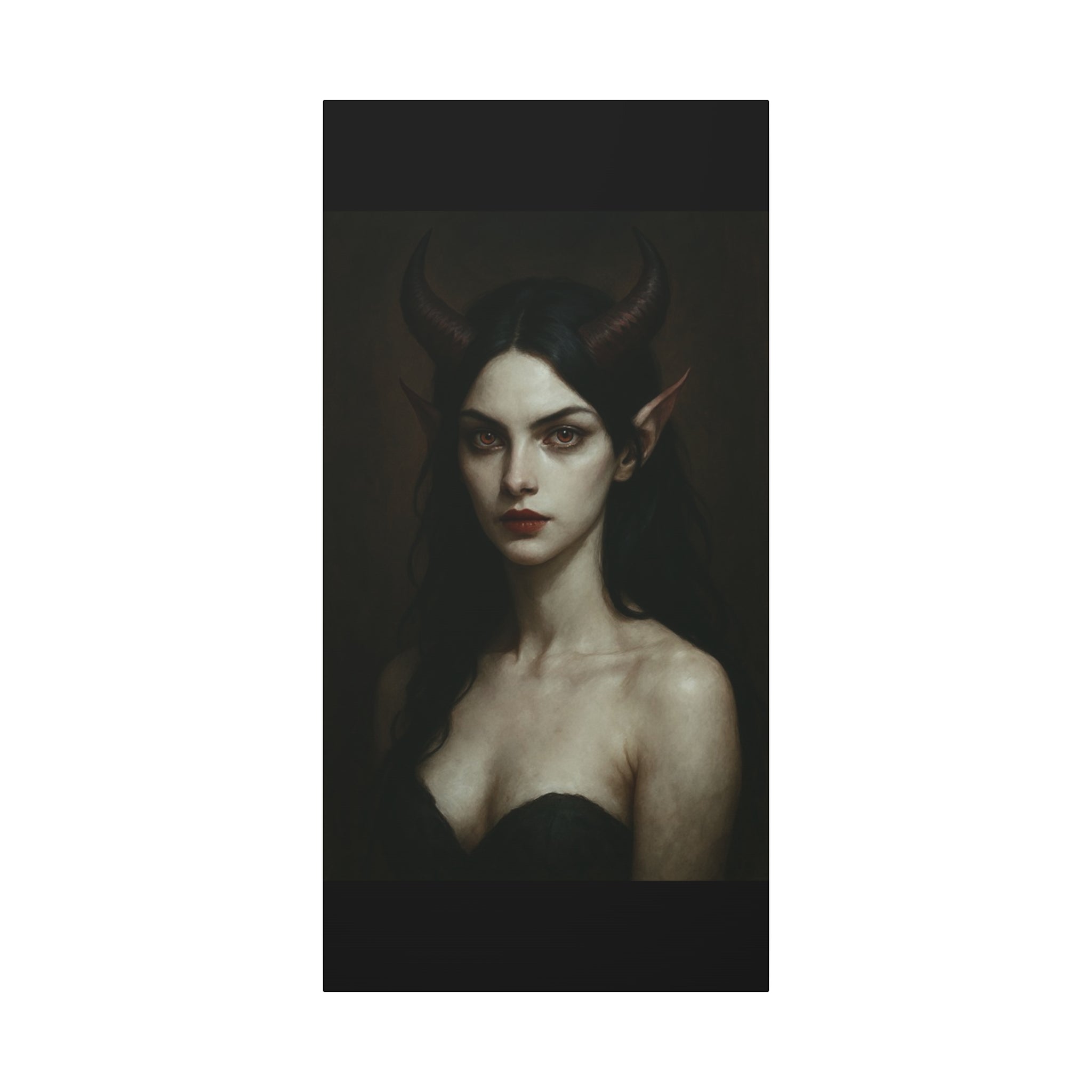 Gothic Art Canvas Print, Demon Aesthetic Home Decor, Dark Fantasy Wall Art, Witchy Room Decoration, Unique Gift for Halloween, Edgy Art