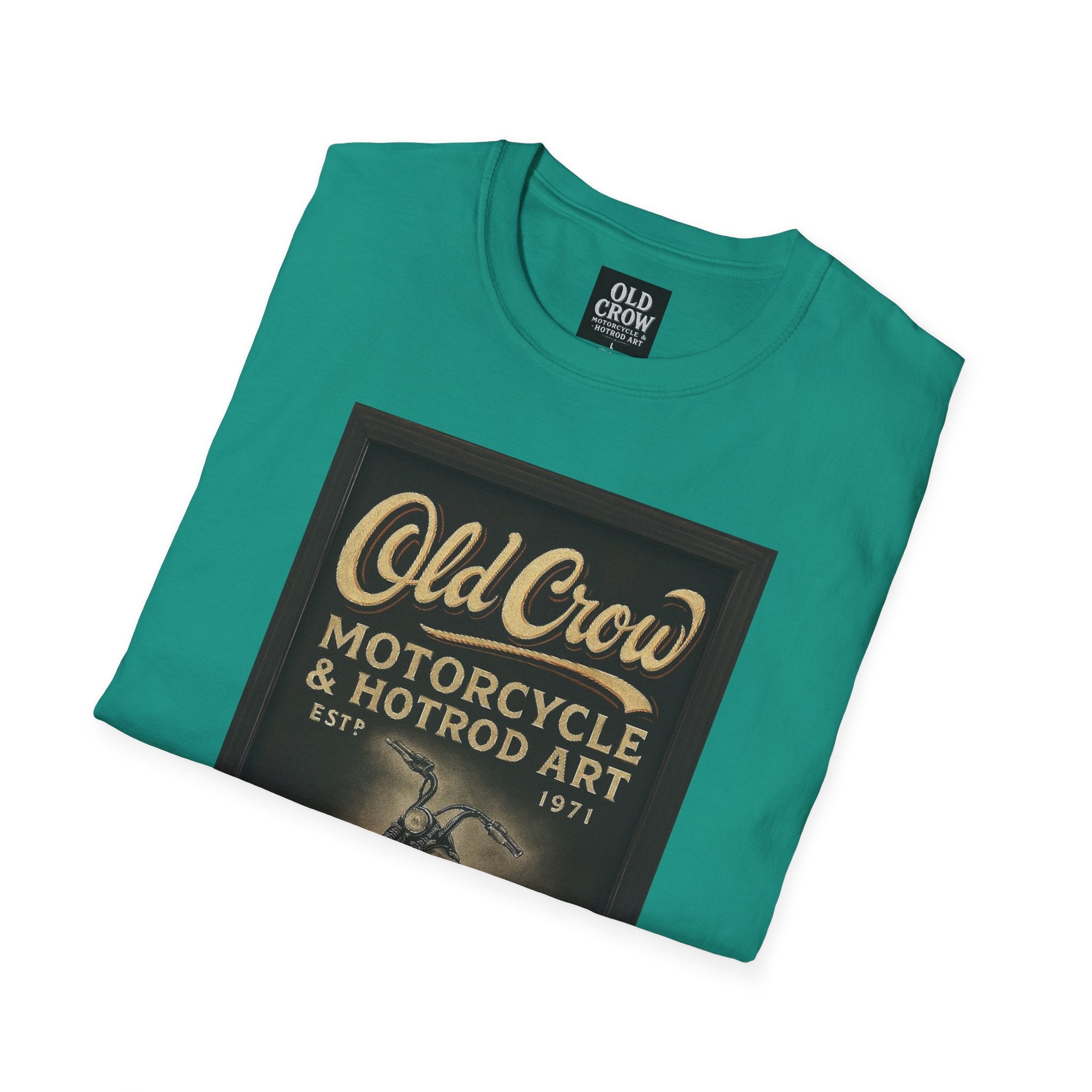 Old Crow Motorcycle & Hotrod Art Softstyle T-Shirt