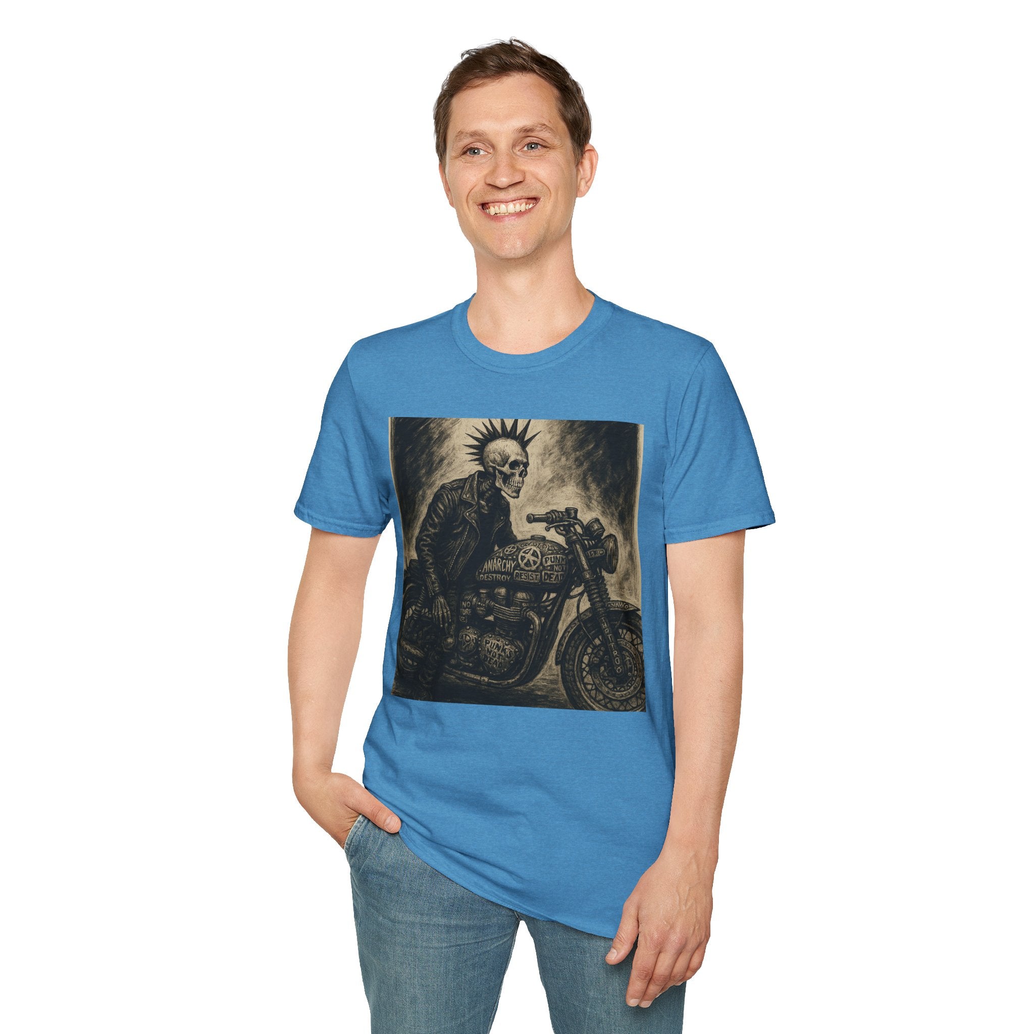 Punk’s Not Dead Biker Art T-Shirt, Classic Zine style