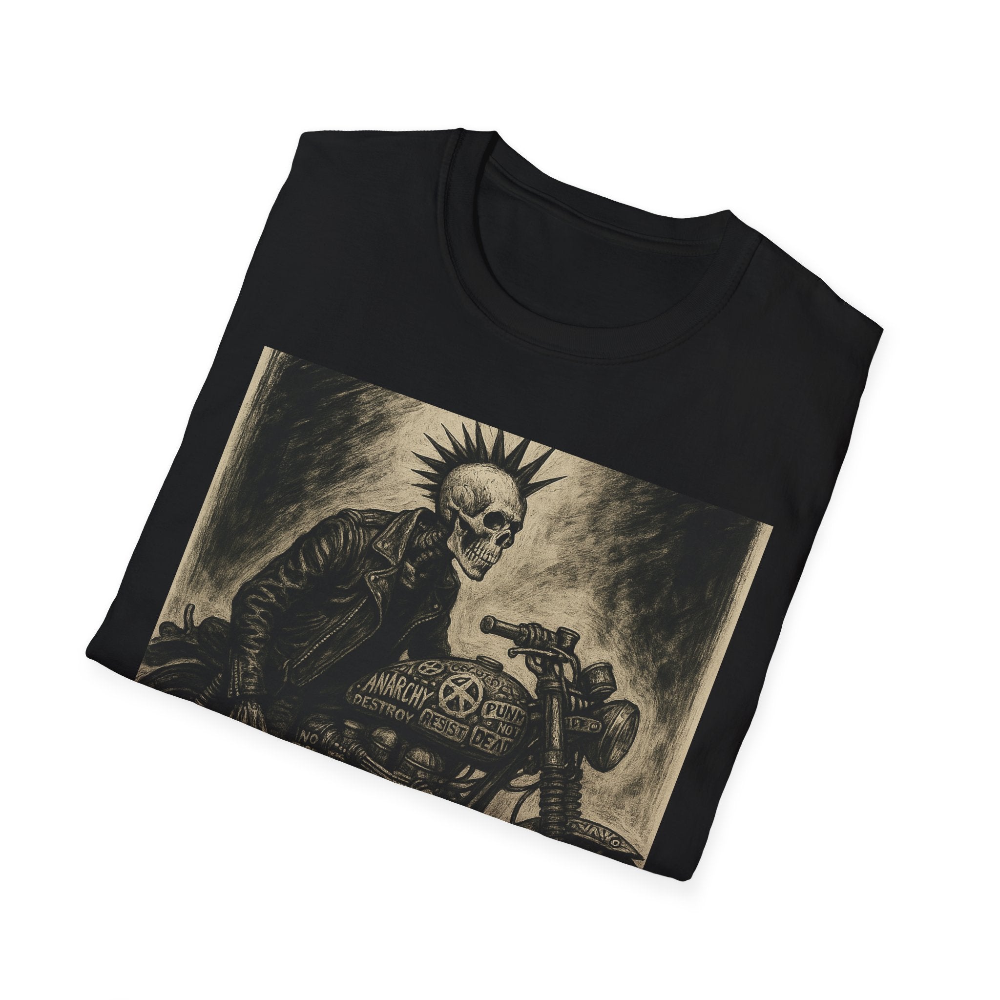 Punk’s Not Dead Biker Art T-Shirt, Classic Zine style