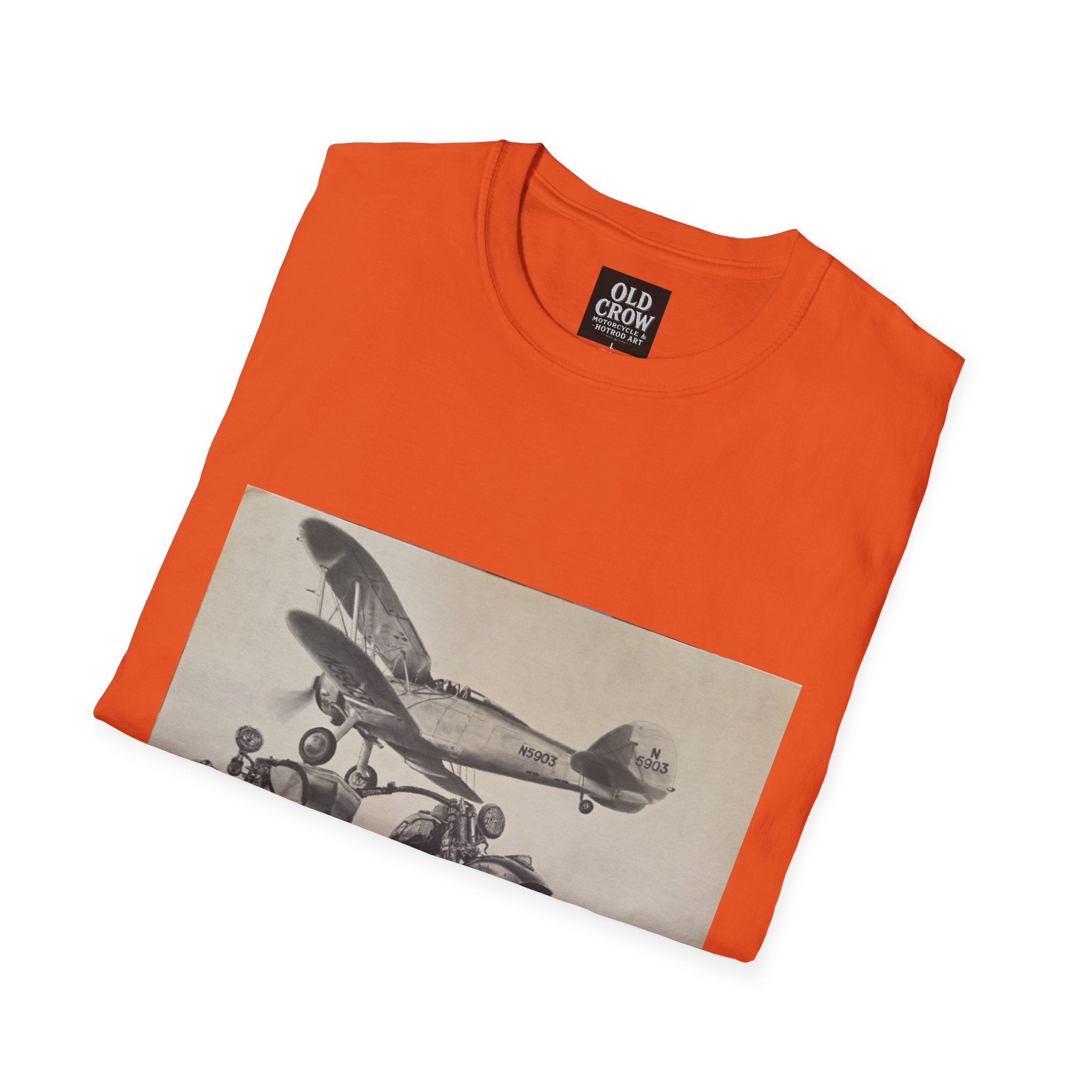 Aviation and Motorcycle Heritage Print  T-Shirt