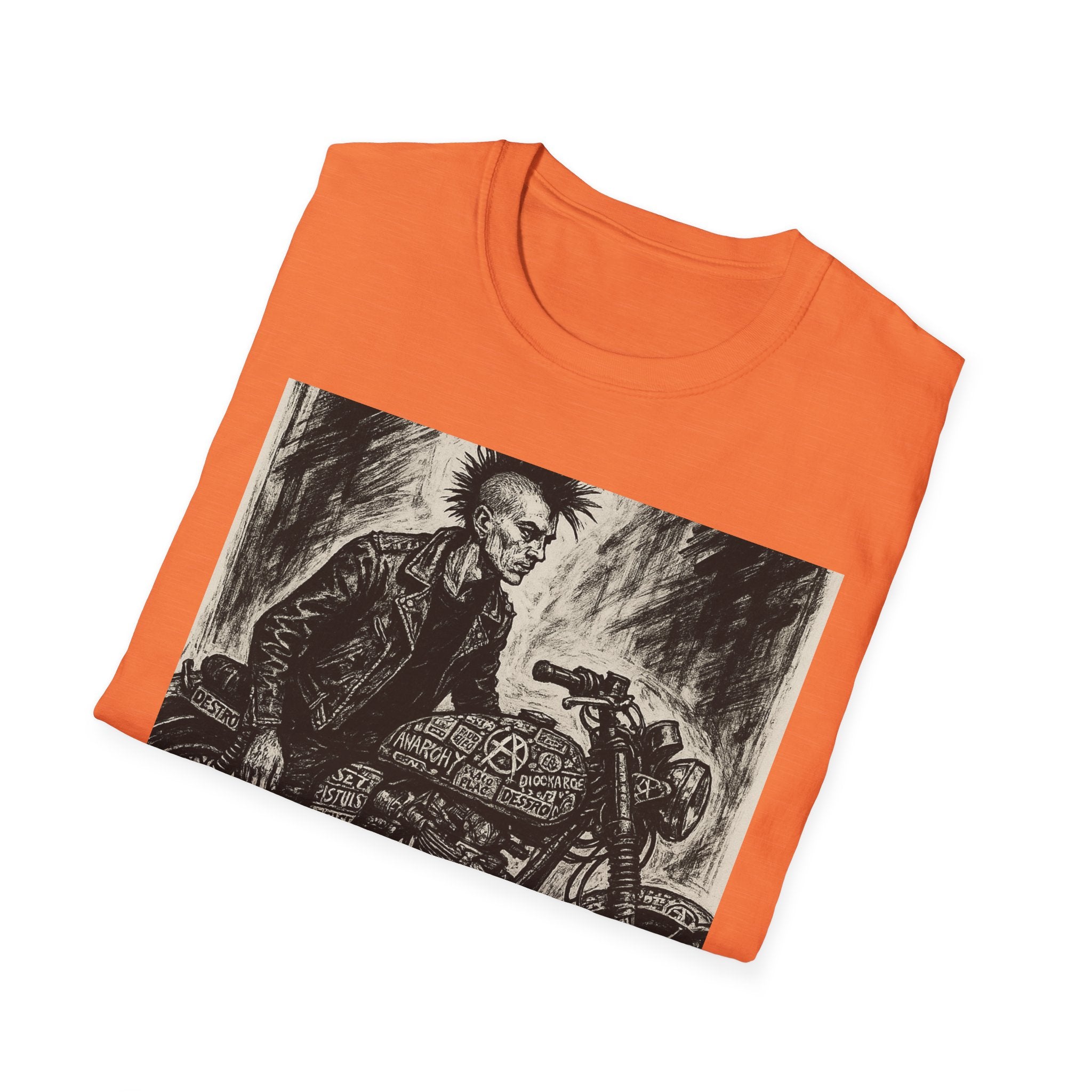 Punk Biker Illustration T-Shirt