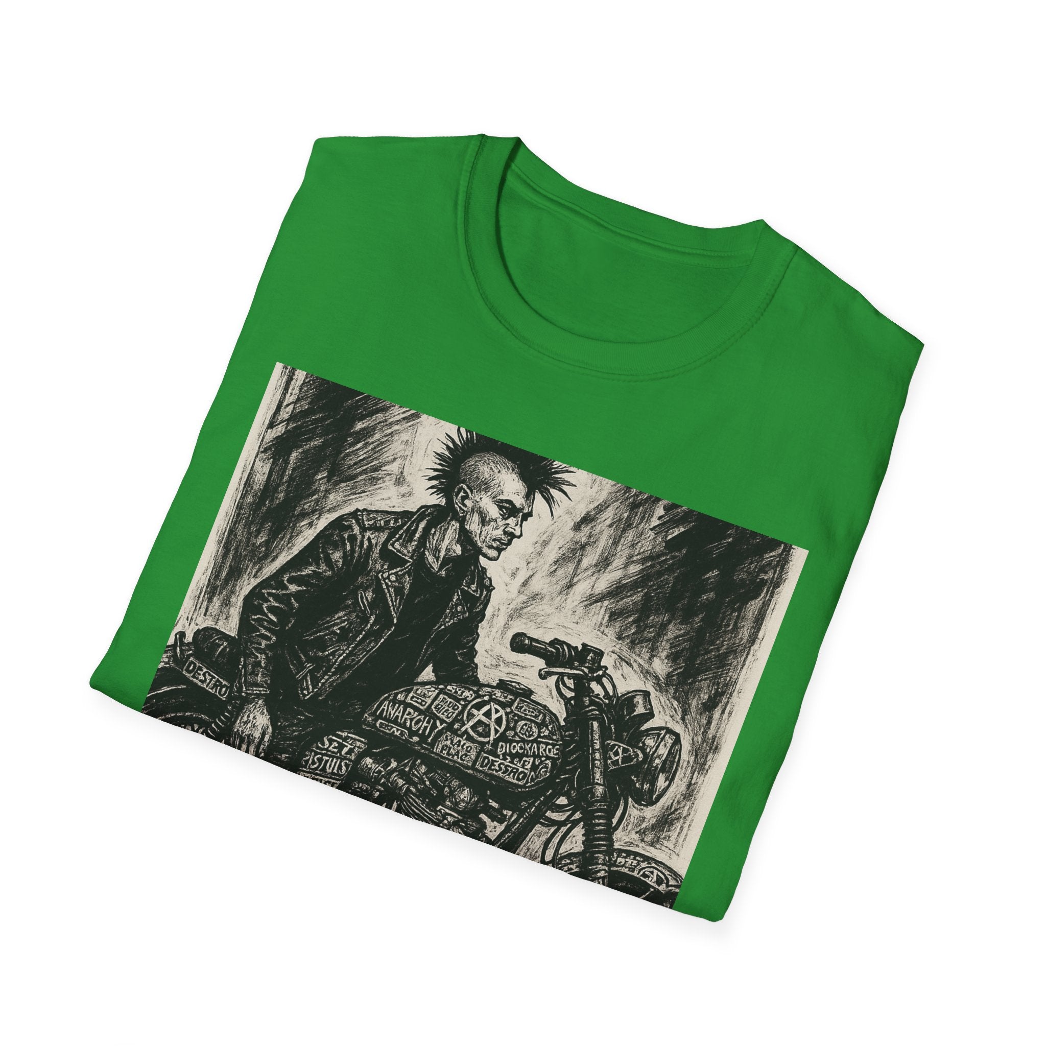 Punk Biker Illustration T-Shirt