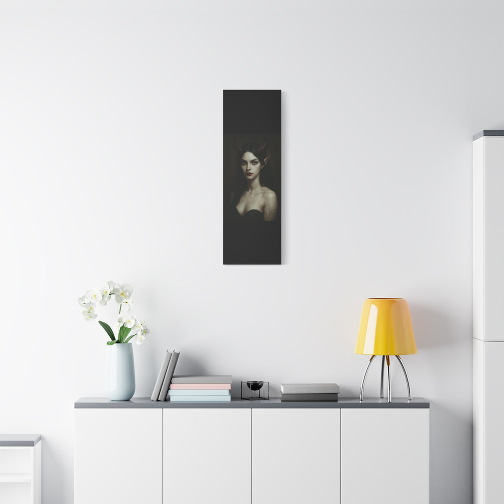 Gothic Art Canvas Print, Demon Aesthetic Home Decor, Dark Fantasy Wall Art, Witchy Room Decoration, Unique Gift for Halloween, Edgy Art