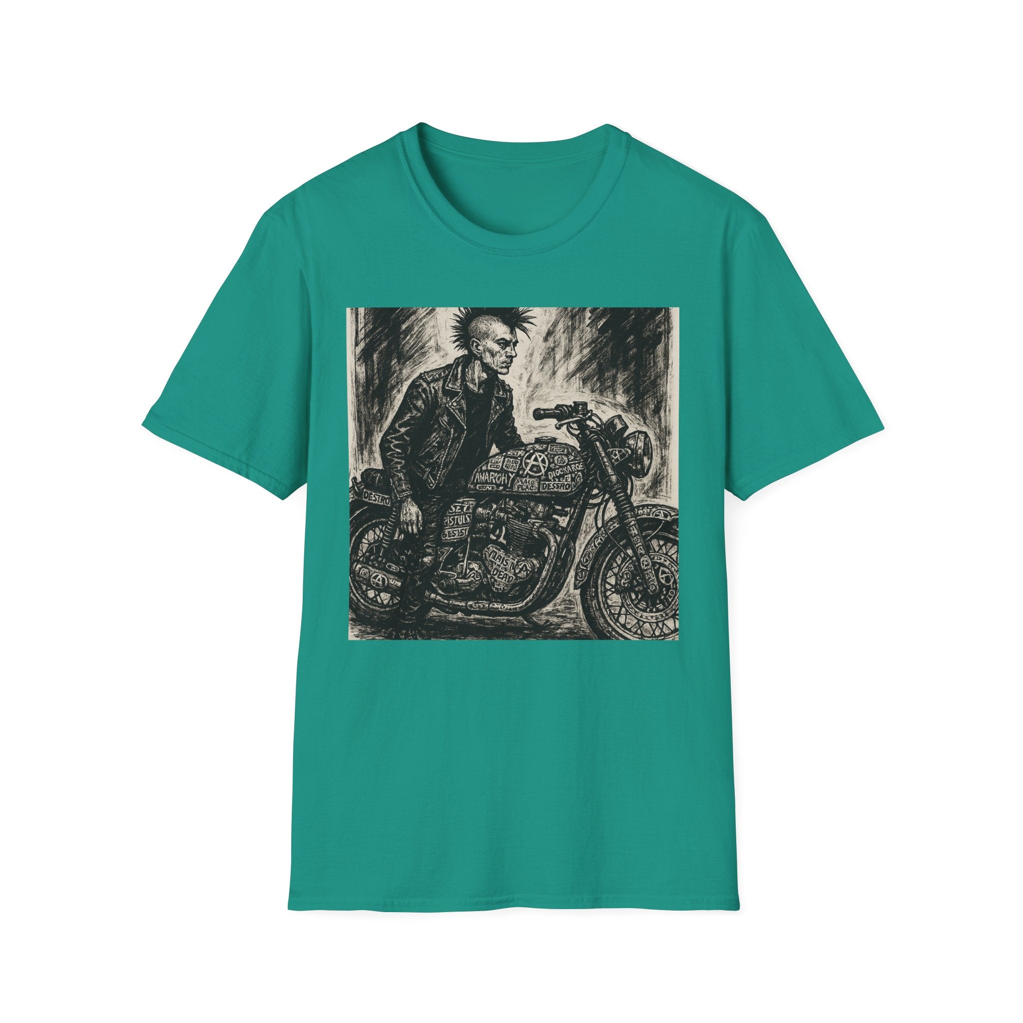 Punk Biker Illustration T-Shirt