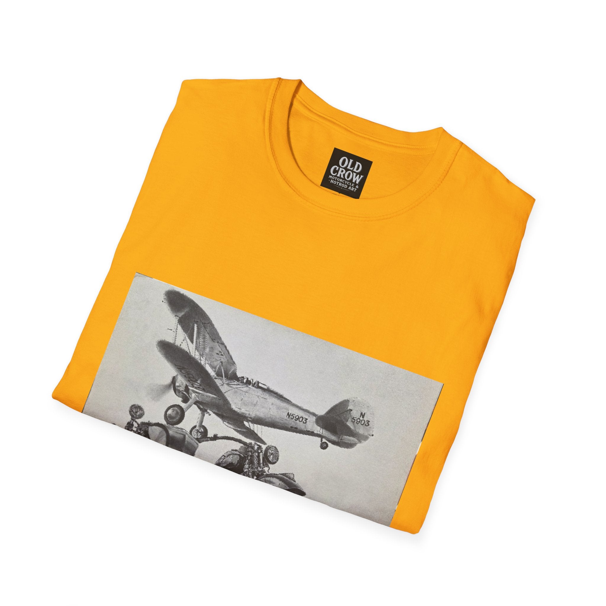 Old-School Aviation Meets Two Wheels T-Shirt