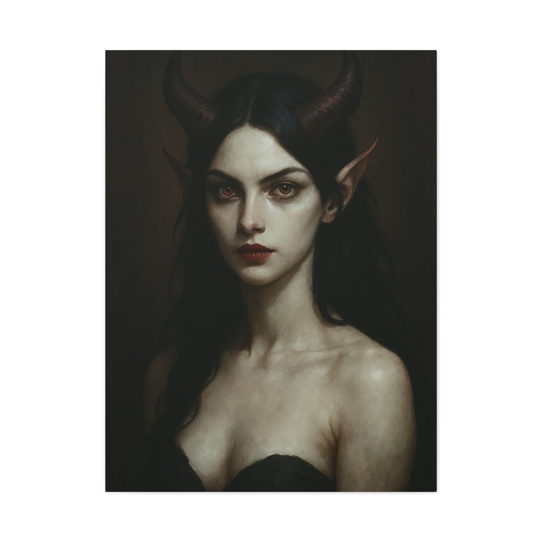 Gothic Art Canvas Print, Demon Aesthetic Home Decor, Dark Fantasy Wall Art, Witchy Room Decoration, Unique Gift for Halloween, Edgy Art