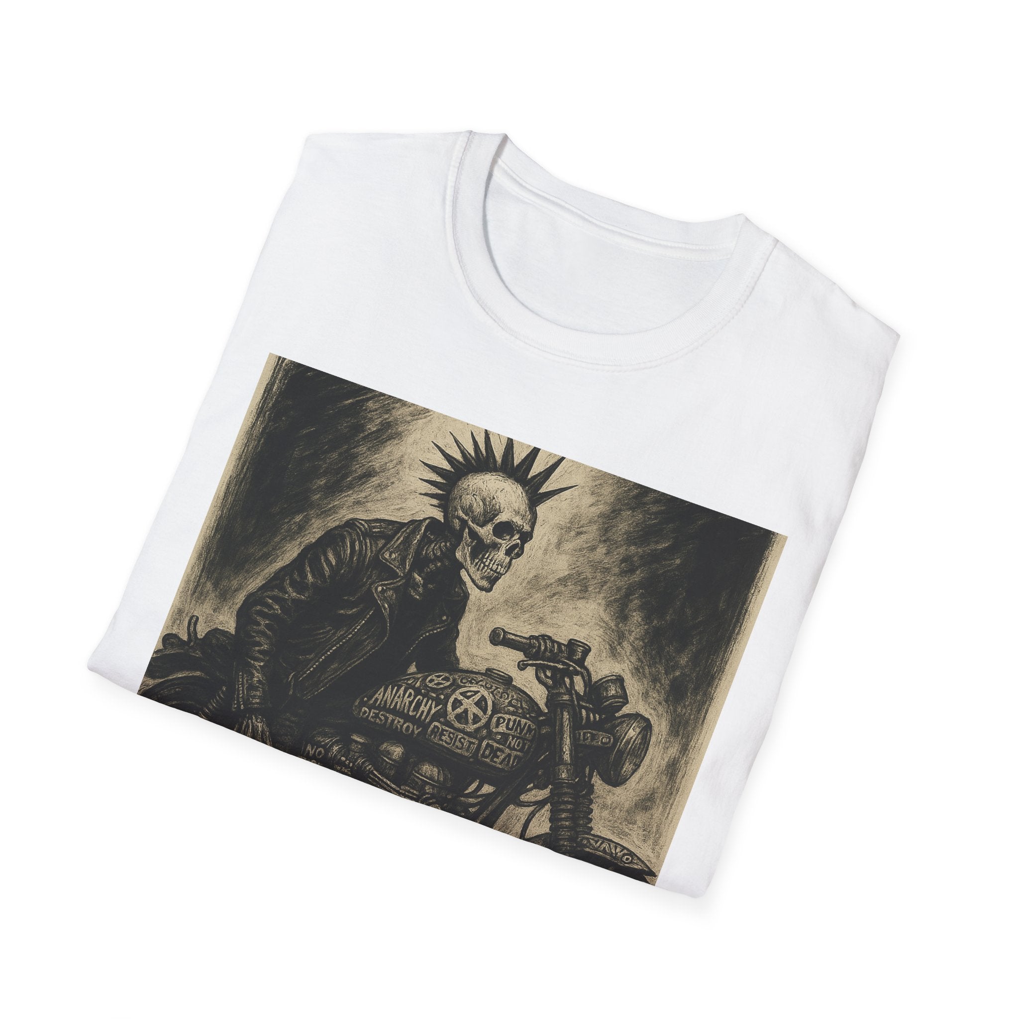 Punk’s Not Dead Biker Art T-Shirt, Classic Zine style