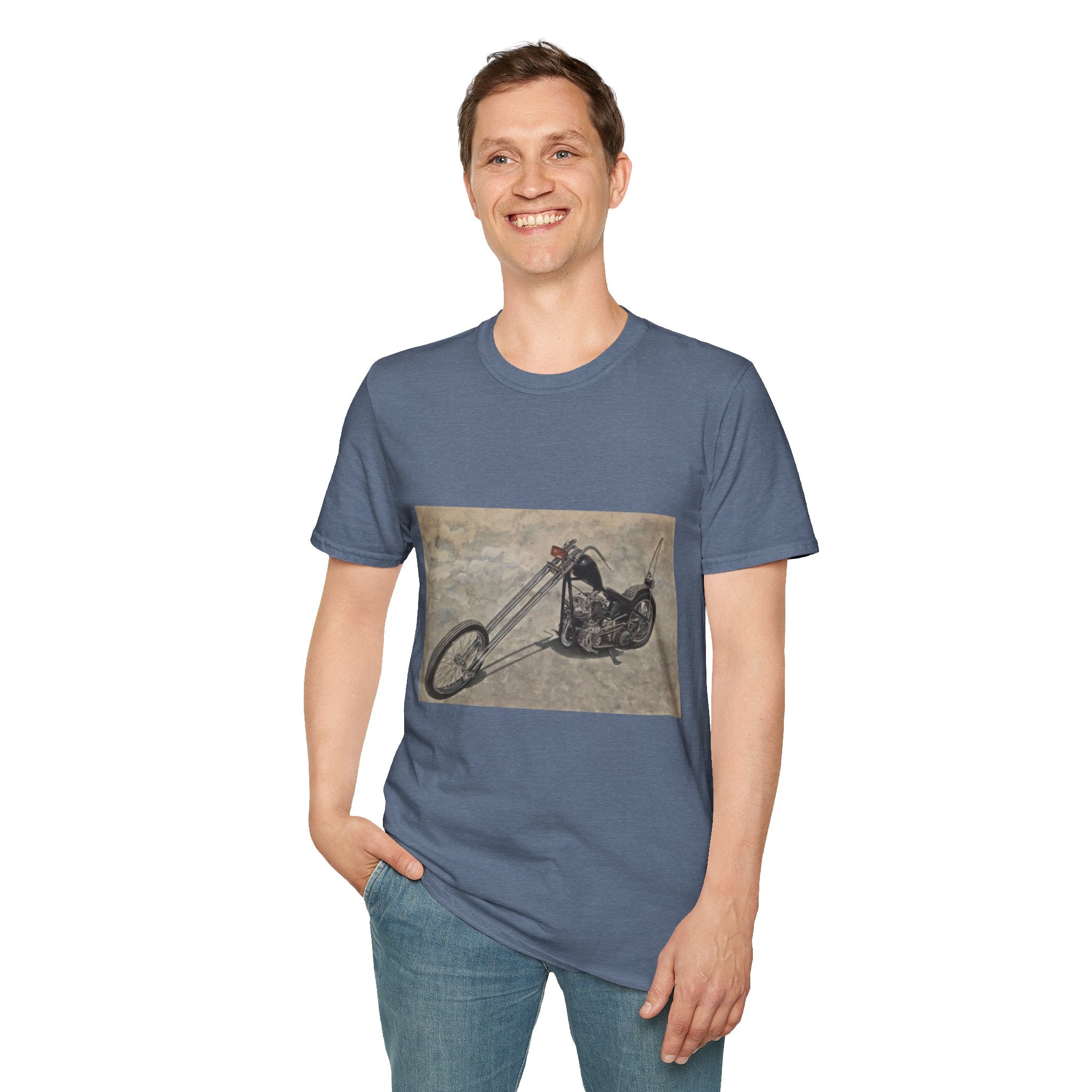 Retro Chopper Motorcycle Poster T-Shirt