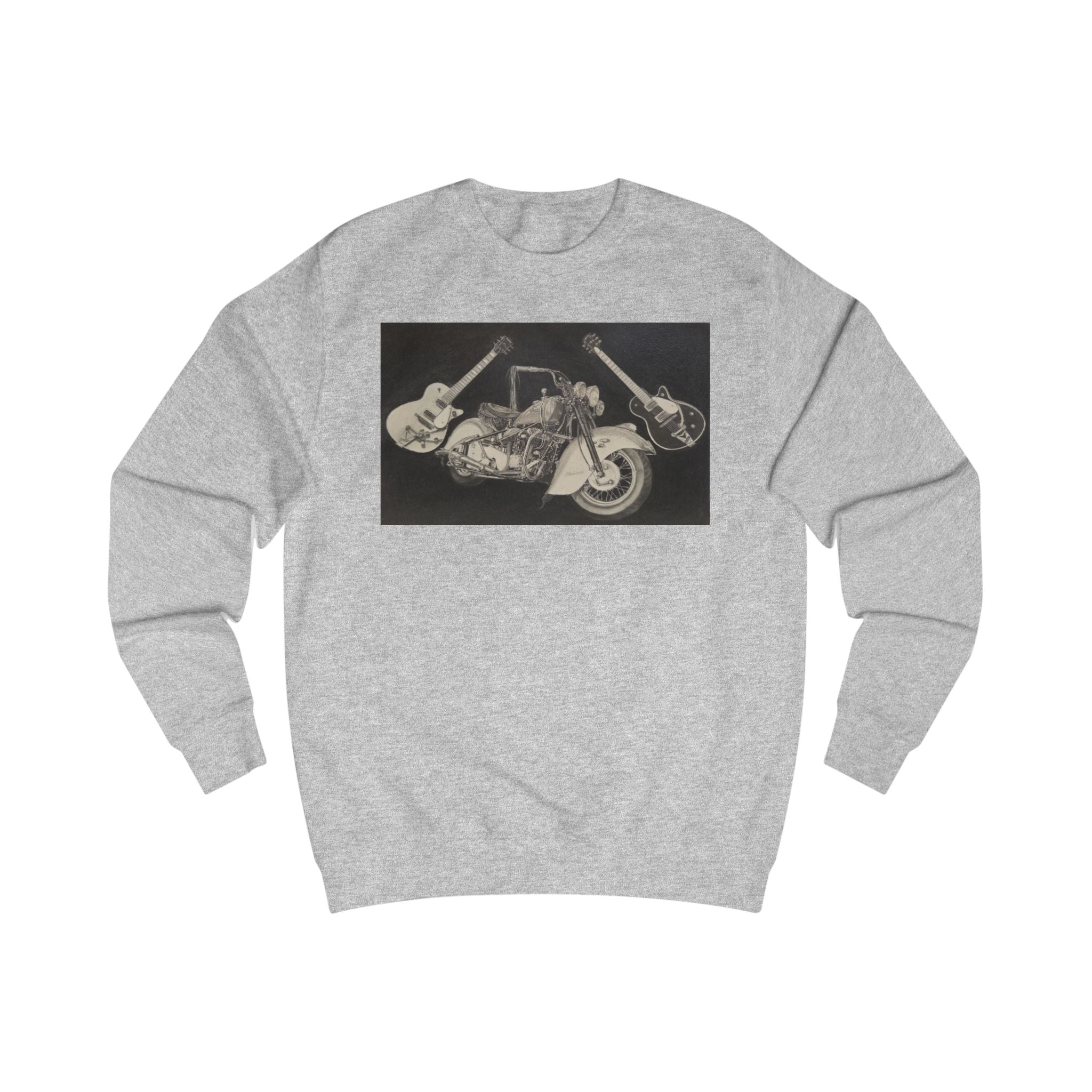Retro Motorcycle and Guitar Duo Sweatshirt