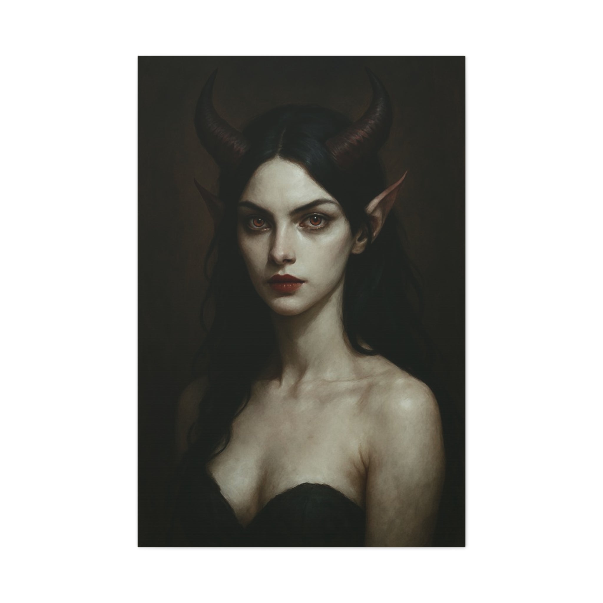 Gothic Art Canvas Print, Demon Aesthetic Home Decor, Dark Fantasy Wall Art, Witchy Room Decoration, Unique Gift for Halloween, Edgy Art