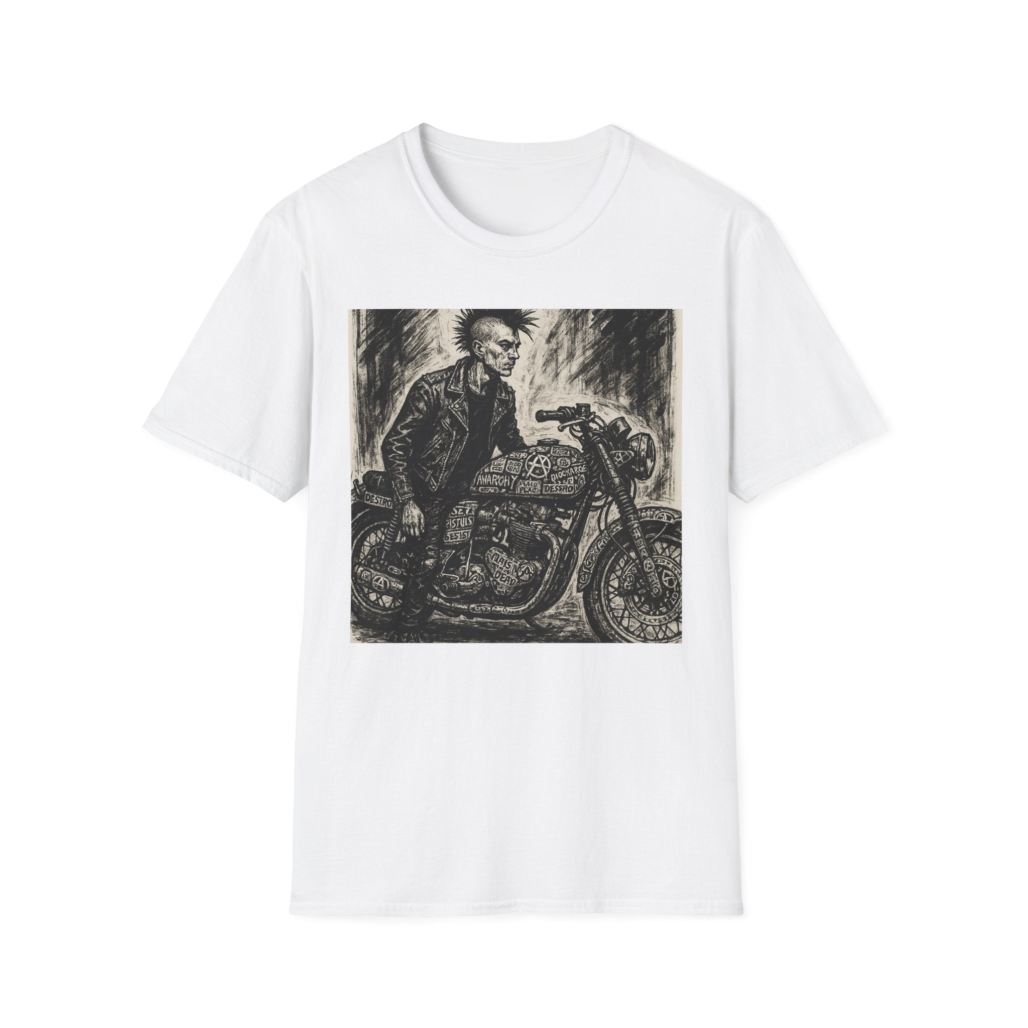 Punk Biker Illustration T-Shirt