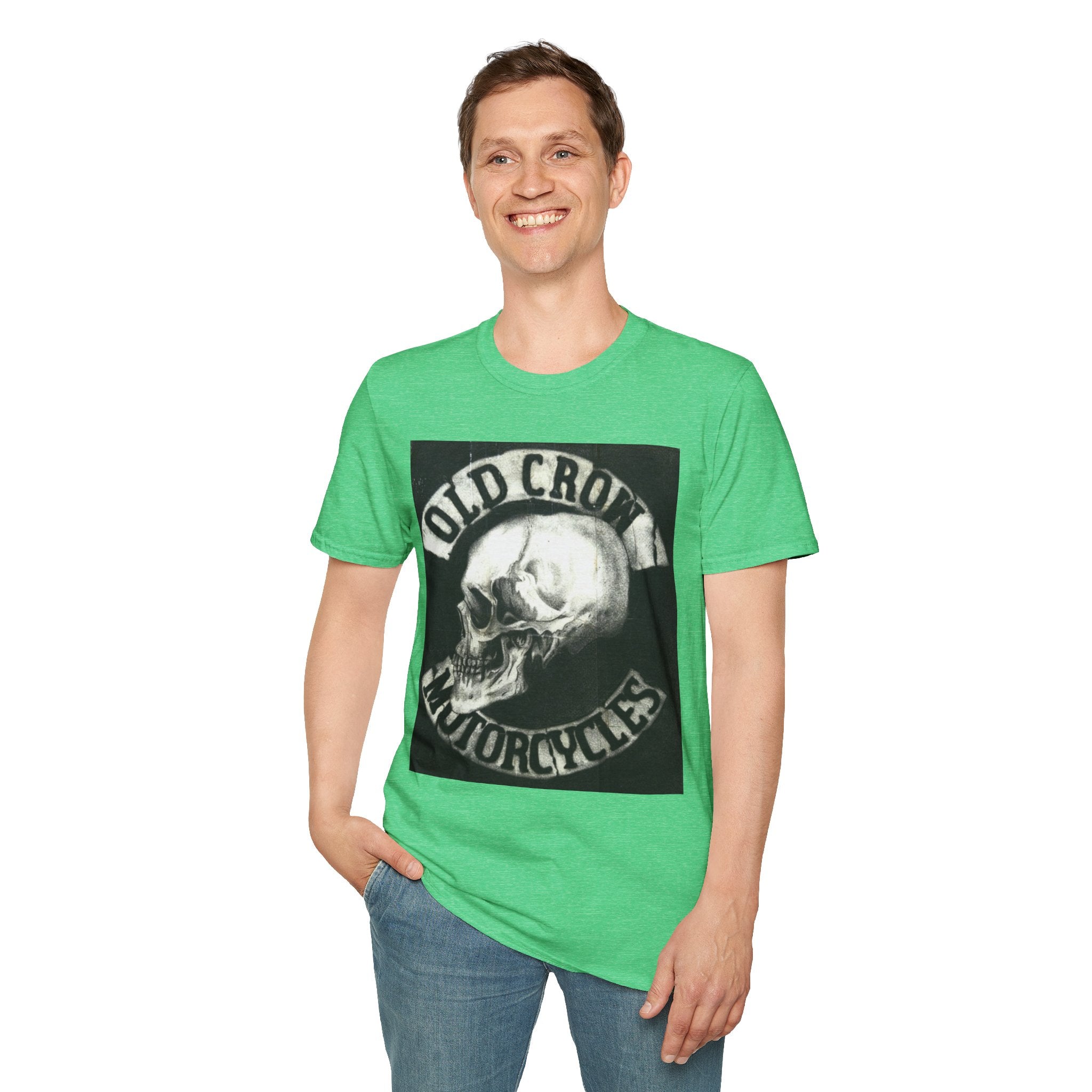 Old Crow Motorcycles Skull Emblem Patch T-Shirt
