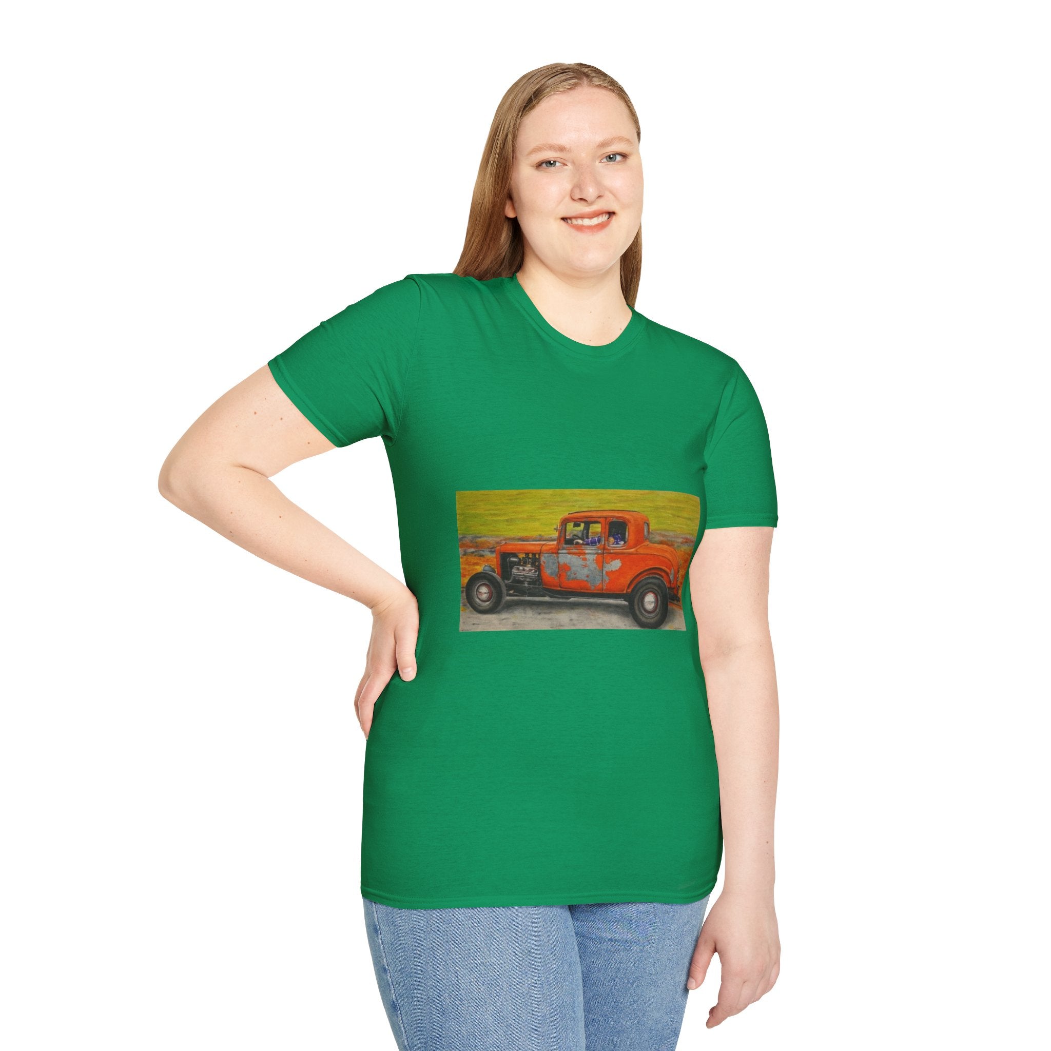 Vintage Hotrod in Motion Softstyle T-Shirt, " Book'n"
