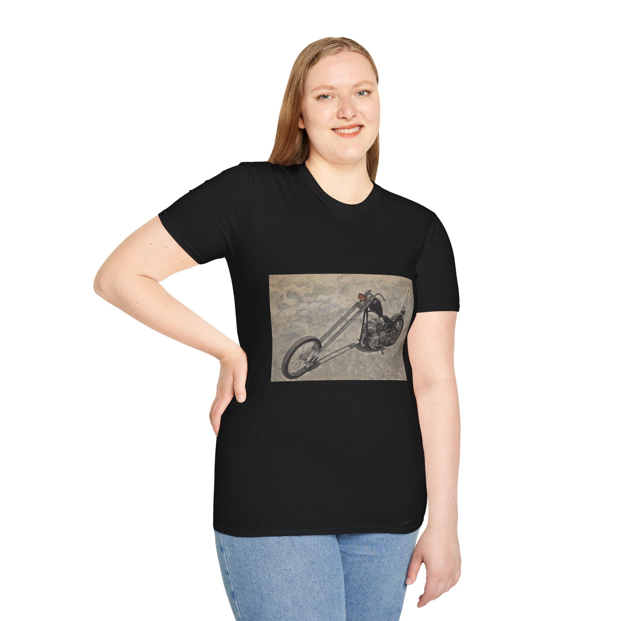 Retro Chopper Motorcycle Poster T-Shirt