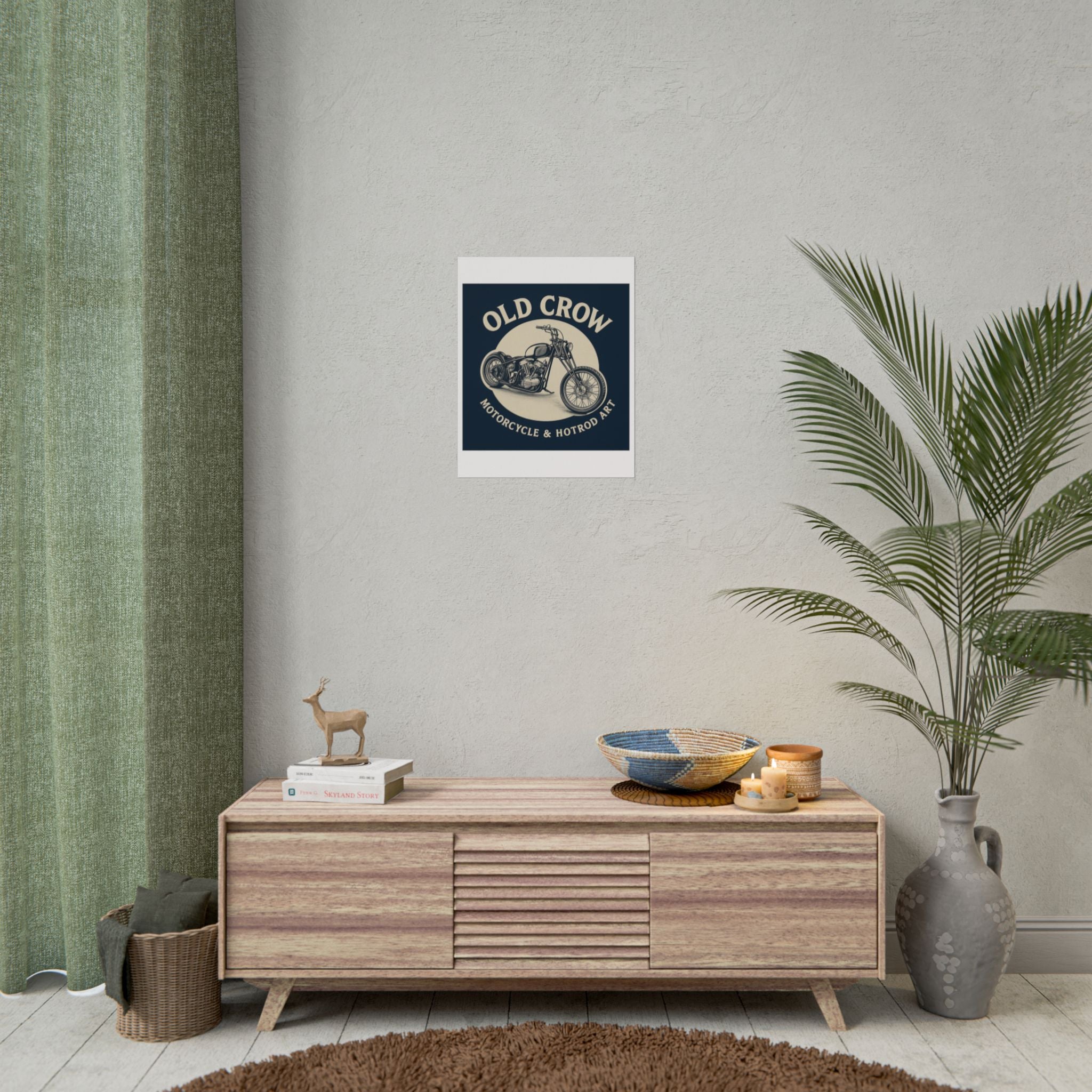 Old Crow Rolled Poster, Retro Wall Decor